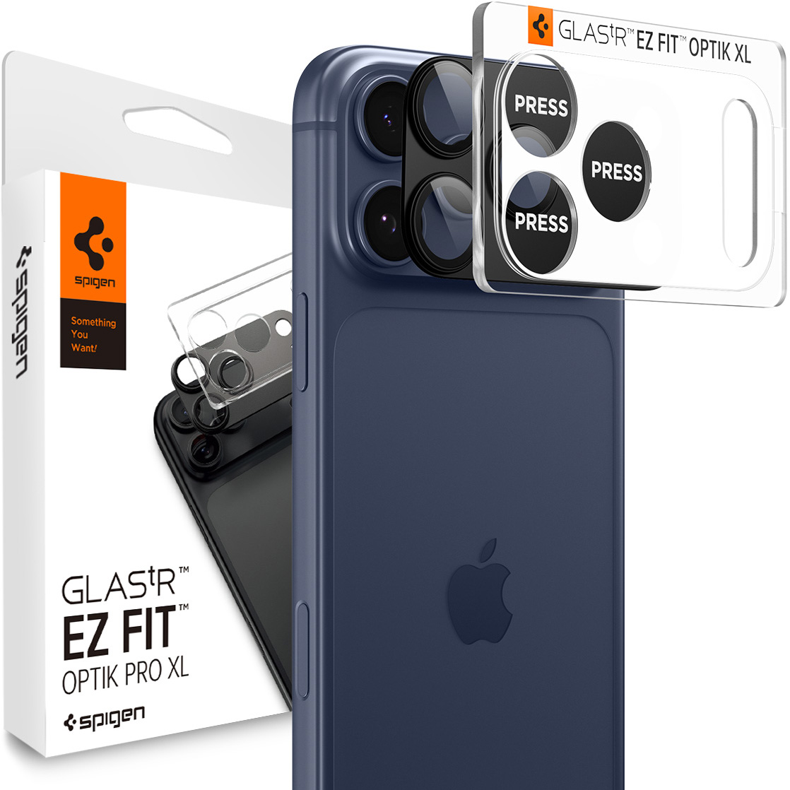 Szkło na aparat Spigen Glas.tR Ez Fit Optik Pro XL 1-Pack do iPhone 17 Pro Max, czarne