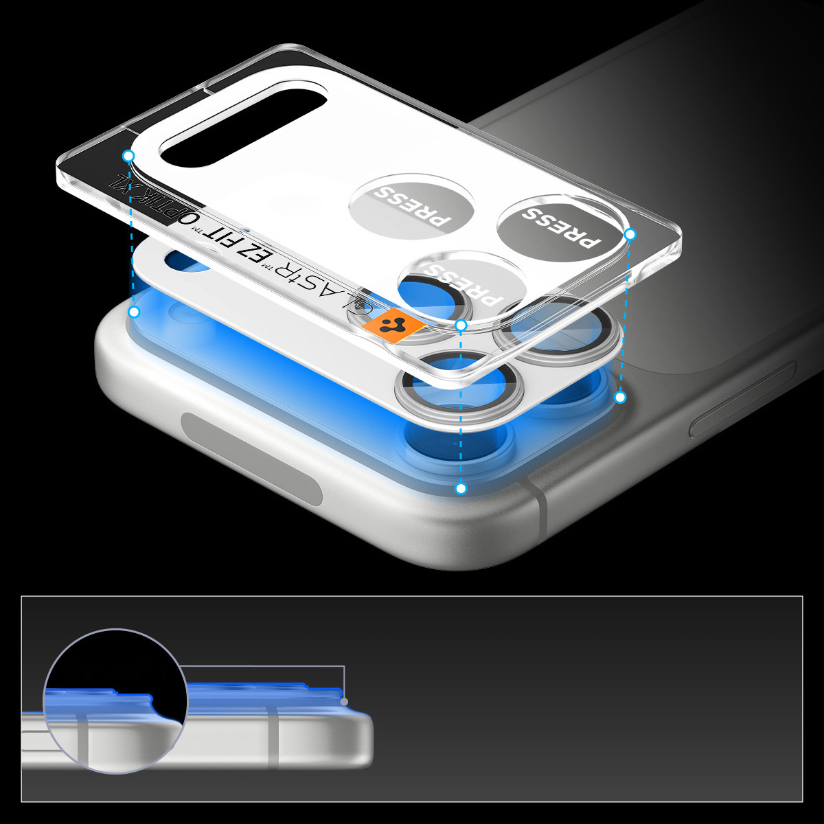 Szkło na aparat Spigen Glas.tR Ez Fit Optik Pro XL 1-Pack do iPhone 17 Pro Max, srebrne