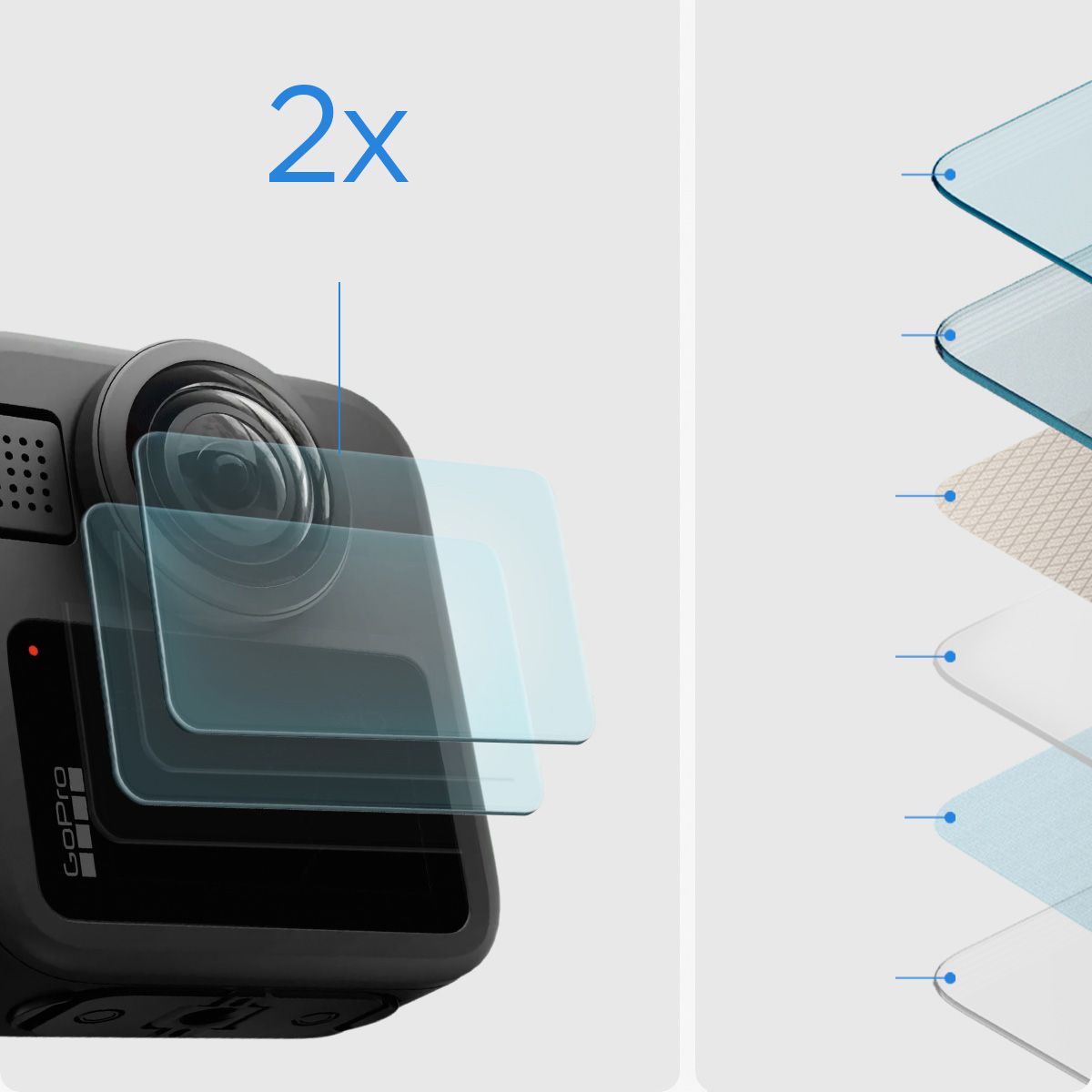 Szkło hartowane Spigen Glas.tR Slim 2-Pack do GoPro MAX 2