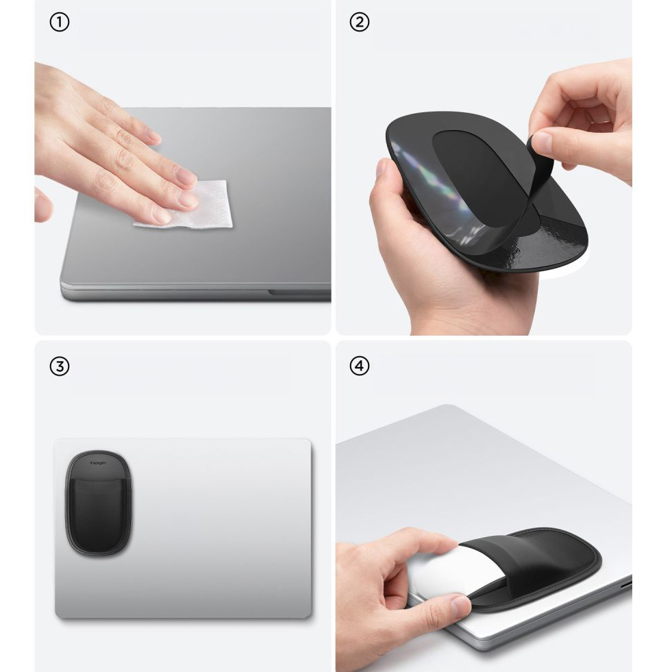 Spigen LD220 Mouse Sleeve – organizer na mysz bezprzewodową do laptopa, czarny