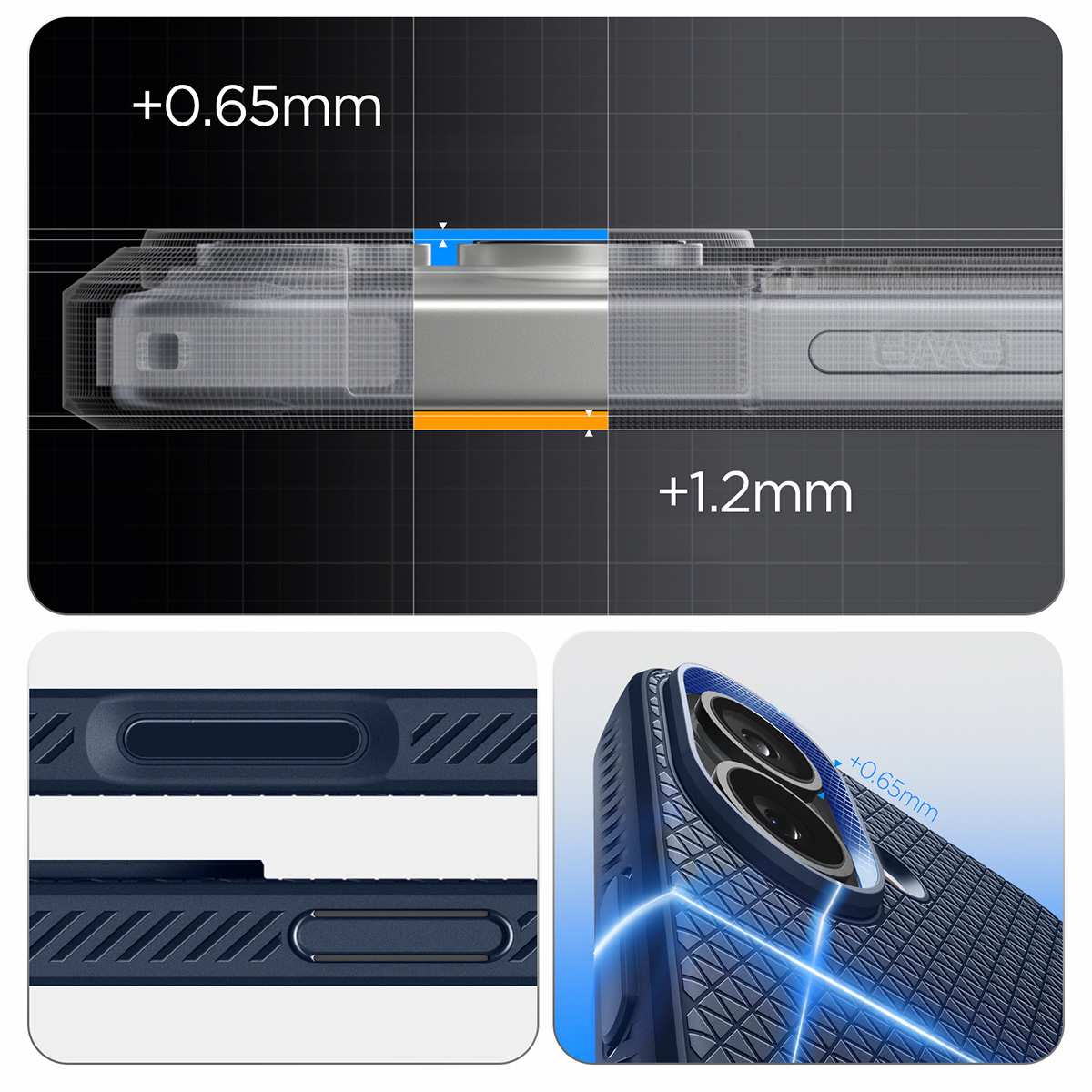 Etui Spigen Liquid Air do Apple iPhone 17, granatowe