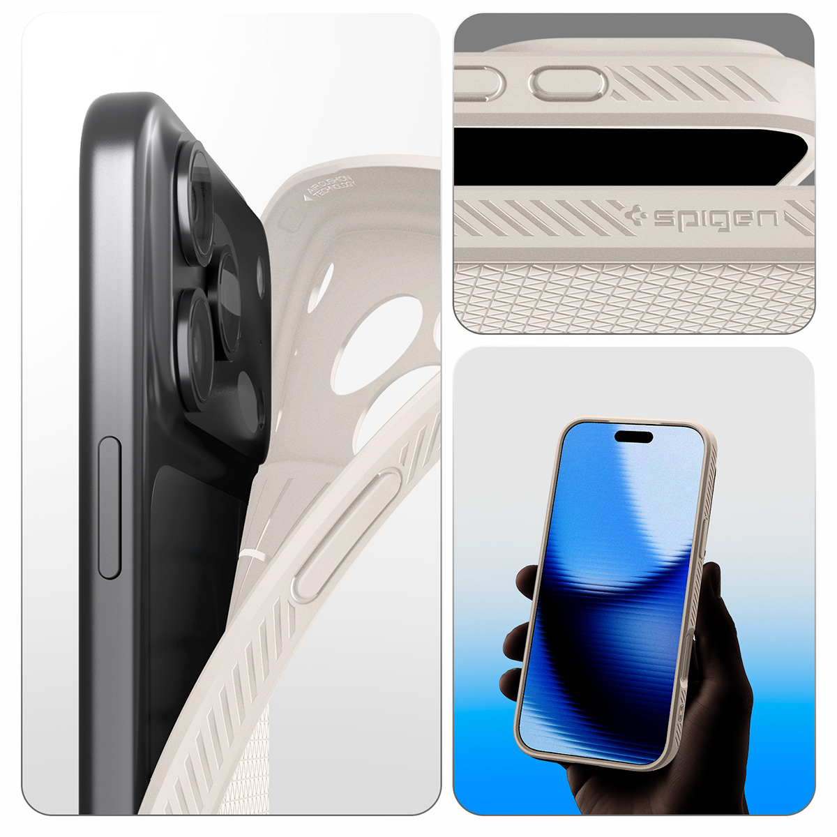 Etui Spigen Liquid Air do Apple iPhone 17 Pro Max, beżowe