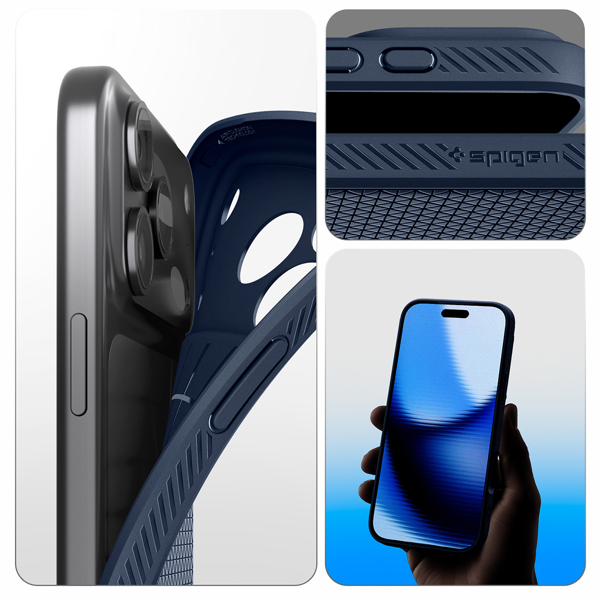 Etui Spigen Liquid Air do Apple iPhone 17 Pro Max, granatowe