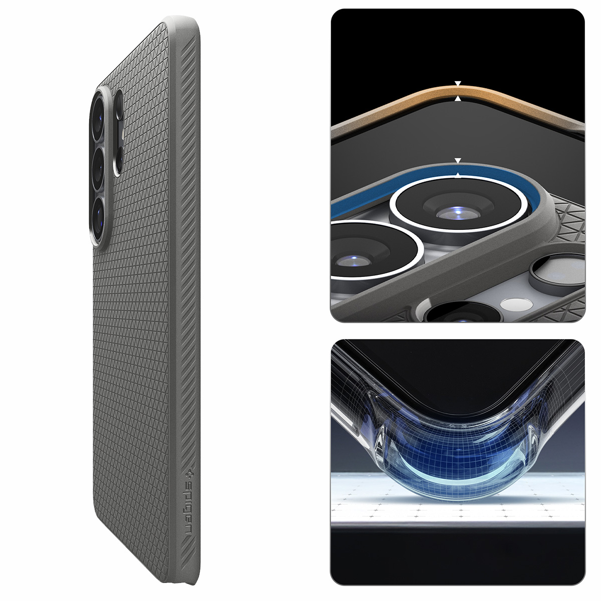 Etui Spigen Liquid Air Mag MagSafe do Samsung Galaxy S26 Ultra, szare