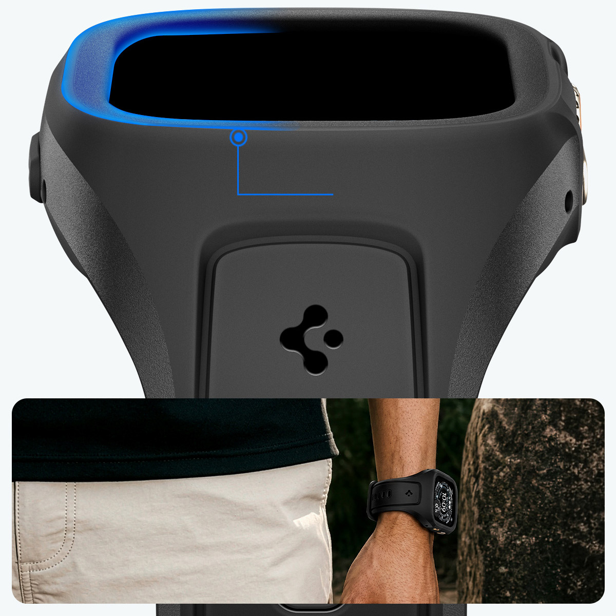 Oryginalne etui z paskiem od marki Spigen z serii Liquid Air Pro do Apple Watch Ultra 3 / 2 / 1 (49 mm), czarne