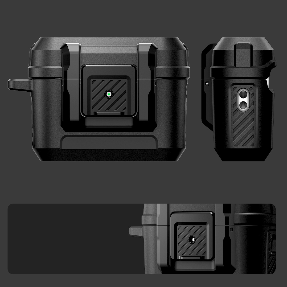 Oryginalne etui od marki Spigen z serii Lock Fit dla AirPods Pro 3, czarne