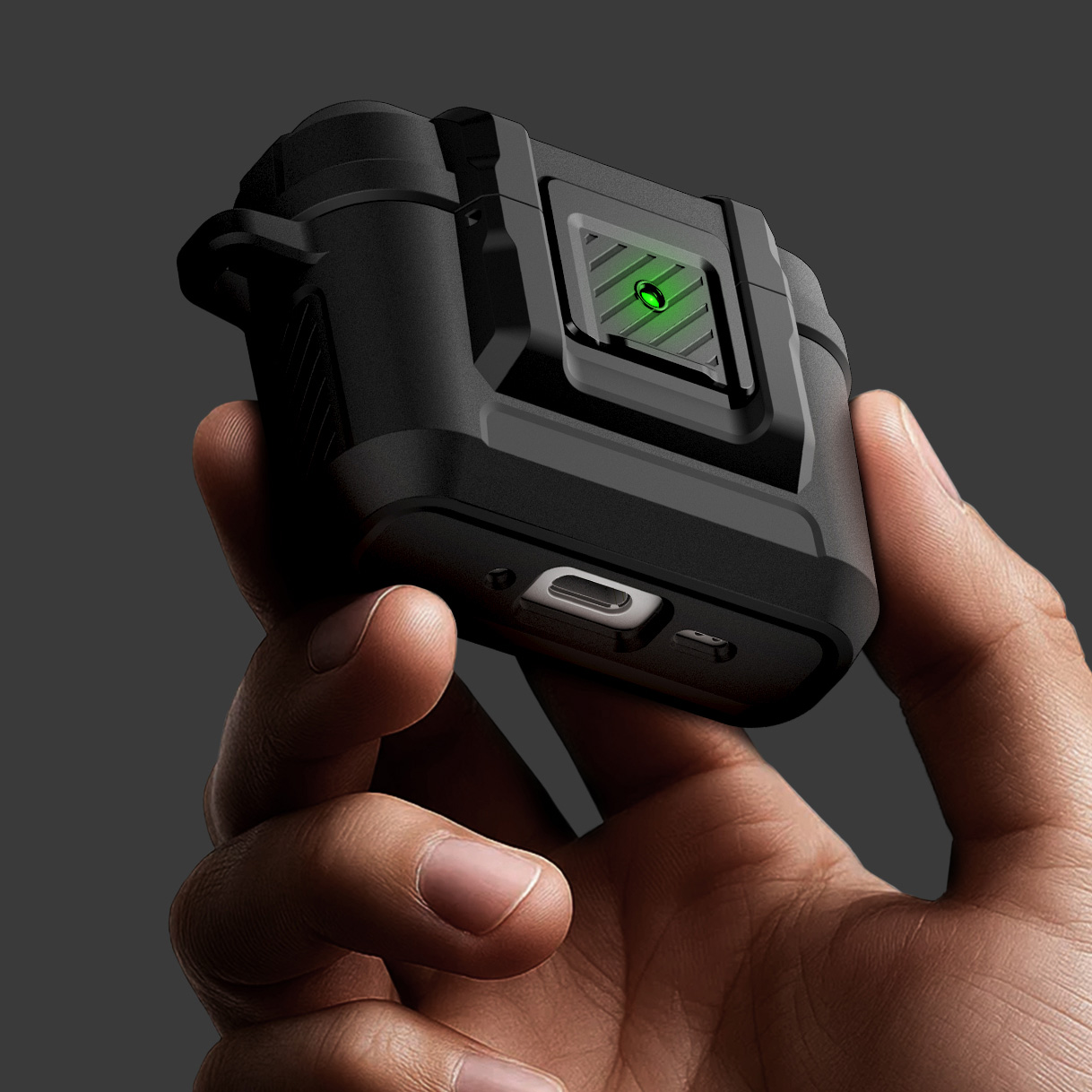Oryginalne etui od marki Spigen z serii Lock Fit dla AirPods Pro 3, czarne