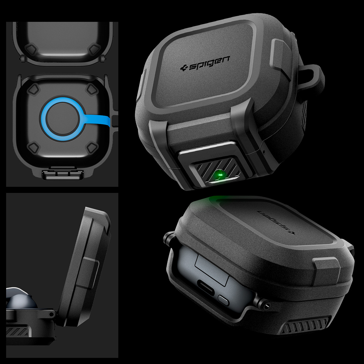 Etui Spigen Lock Fit do Galaxy Buds 4 / 4 Pro, czarne