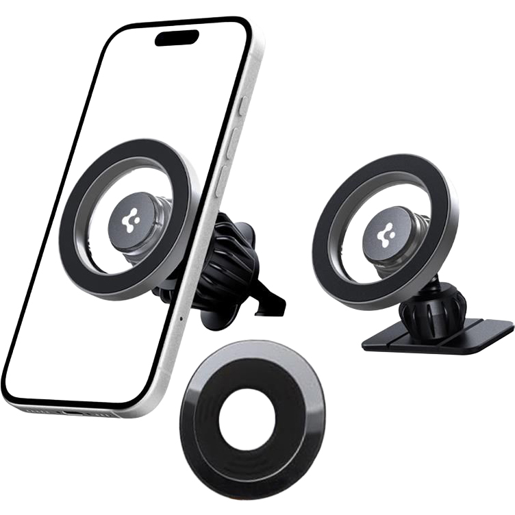 Spigen MFT13 Magnetic Car Mount, niezawodny uchwyt magnetyczny do samochodu, mocny magnesy, czarny