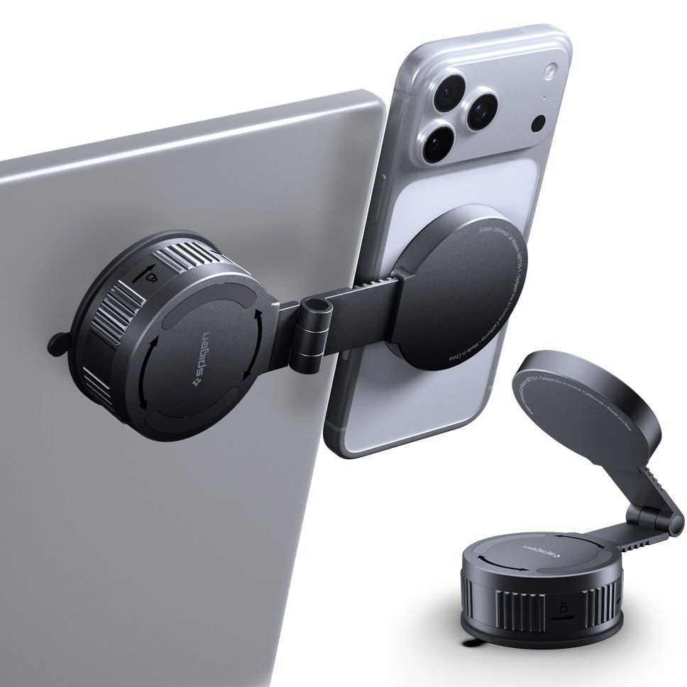 Spigen MFT35-1, magnetyczny uchwyt samochodowy MagSafe z przyssawką próżniową, czarny