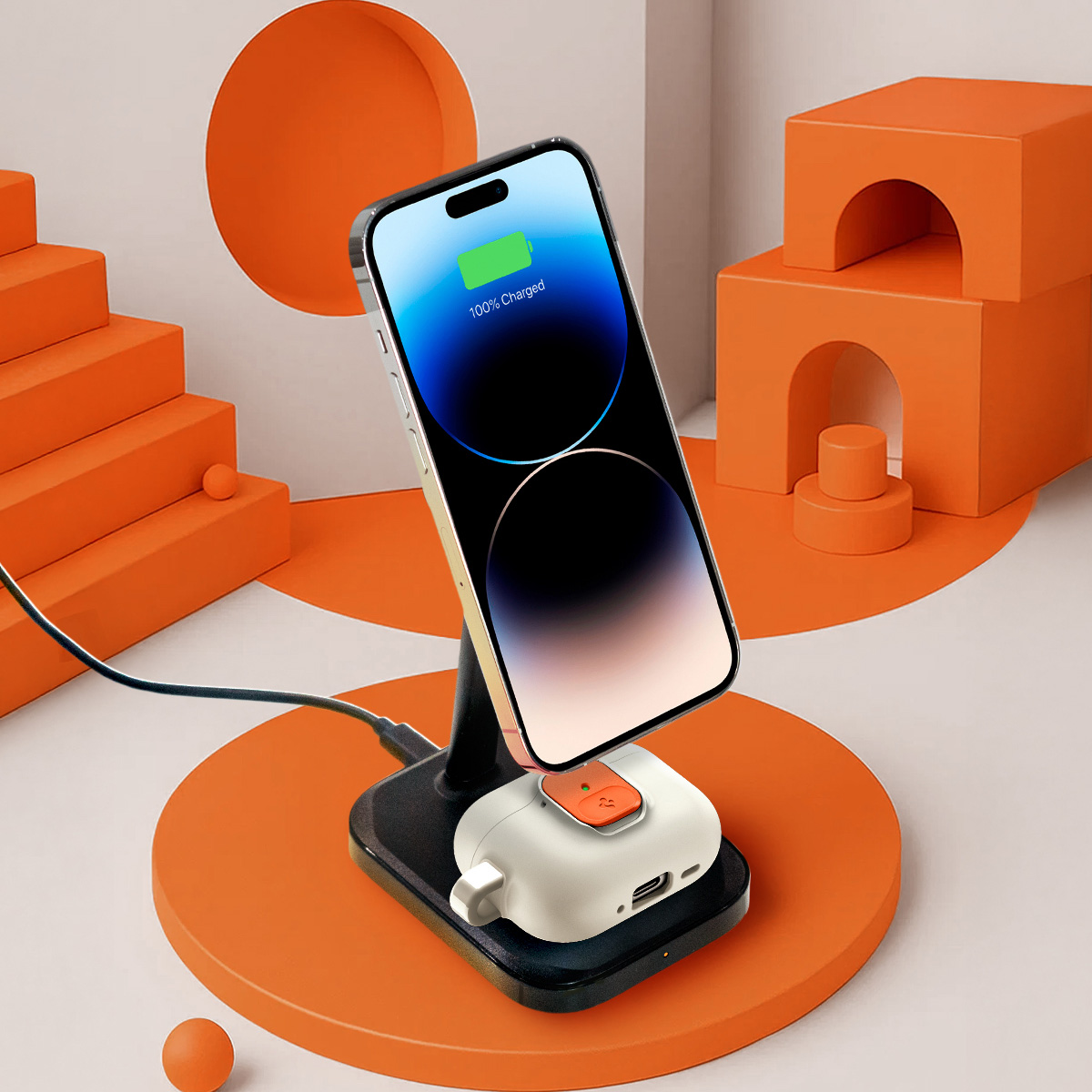 Etui Spigen Nano Pop do Apple AirPods Pro 3, beżowo-pomarańczowe