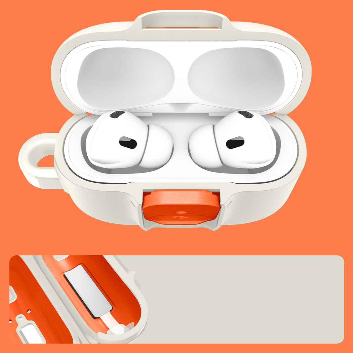 Etui Spigen Nano Pop do Apple AirPods Pro 3, beżowo-pomarańczowe