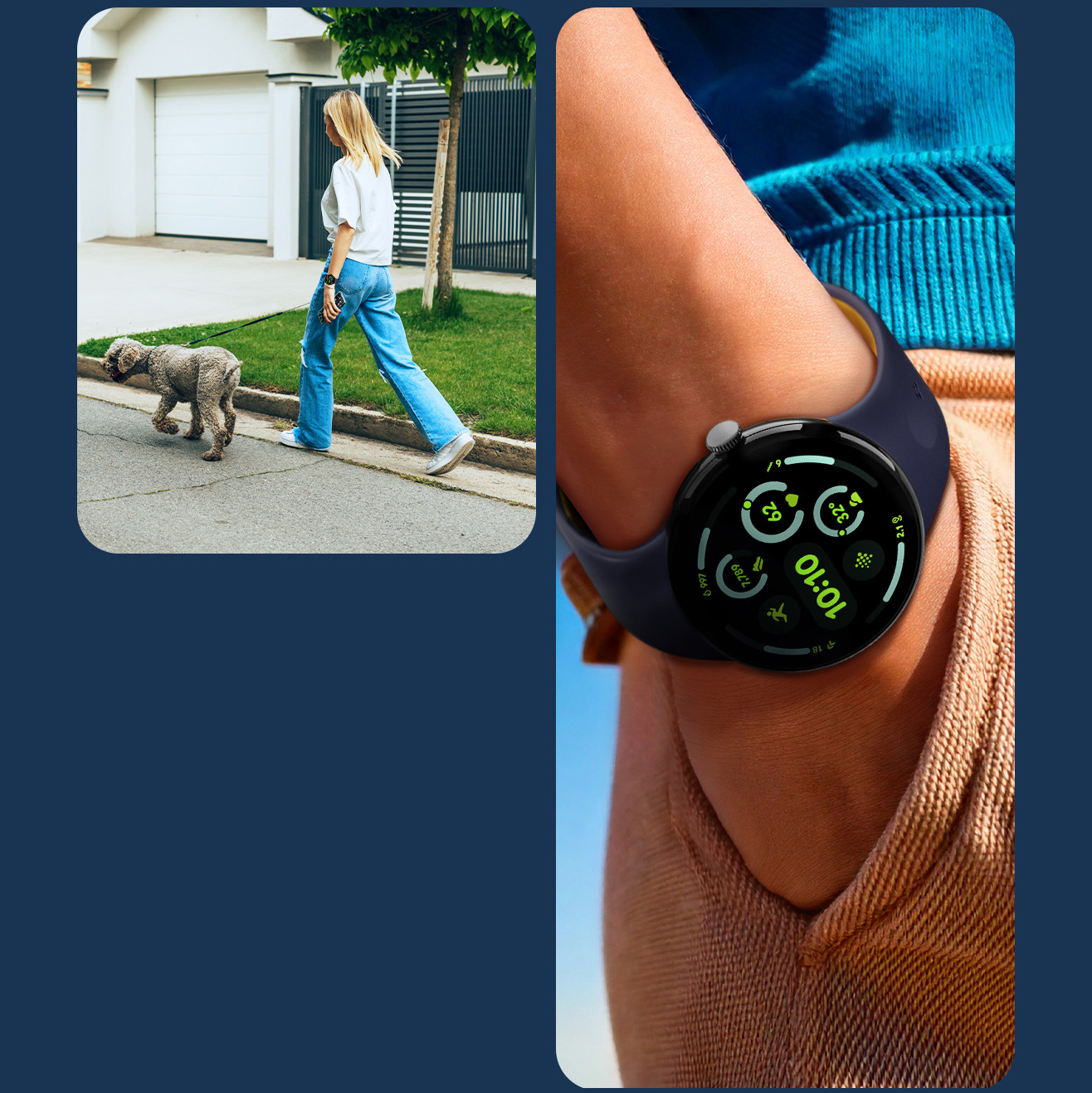 Pasek Spigen Nano Pop do Pixel Watch 4/3/2/1 (41 mm), granatowo-żółty