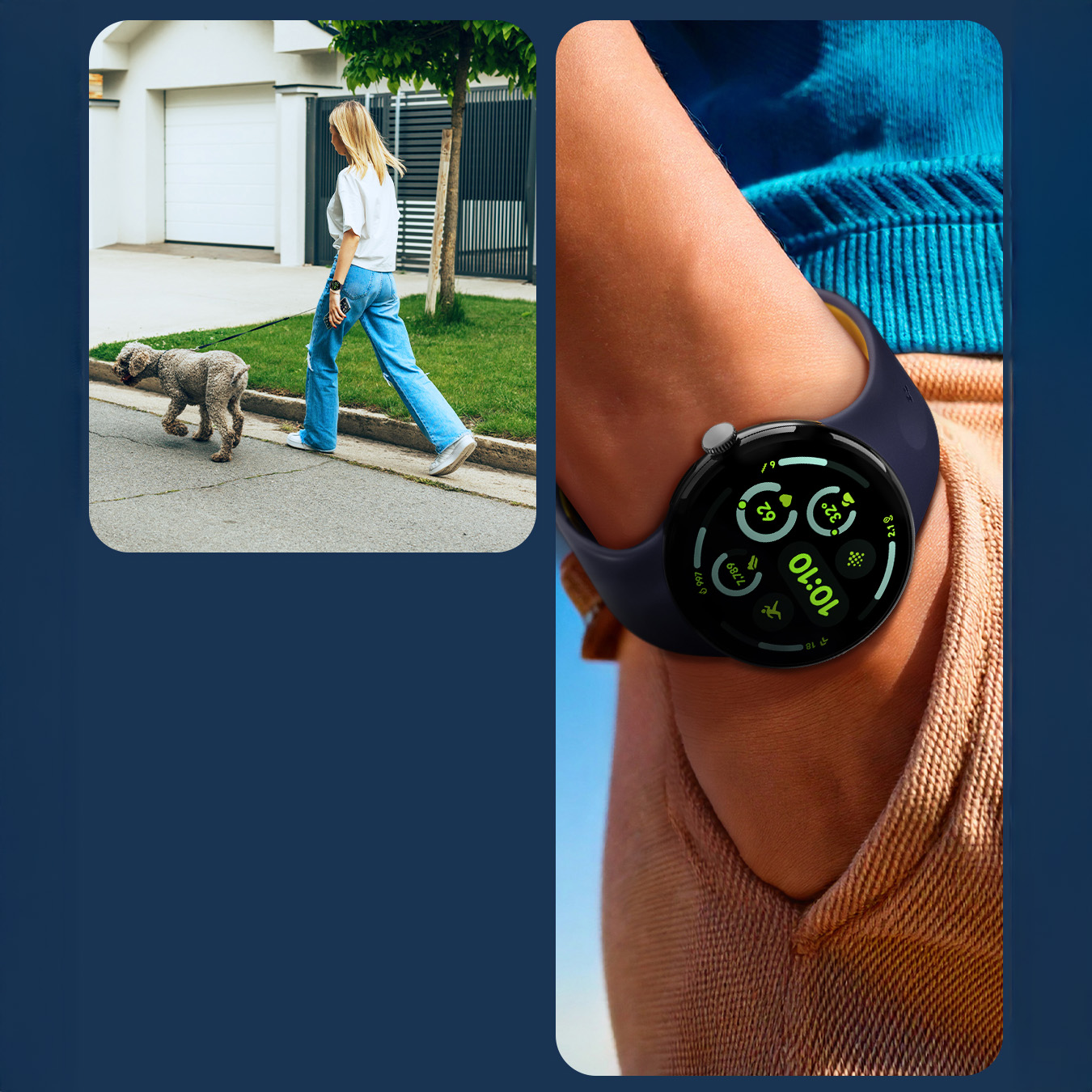 Pasek Spigen Nano Pop do Pixel Watch 4/3 (45 mm), granatowo-żółty