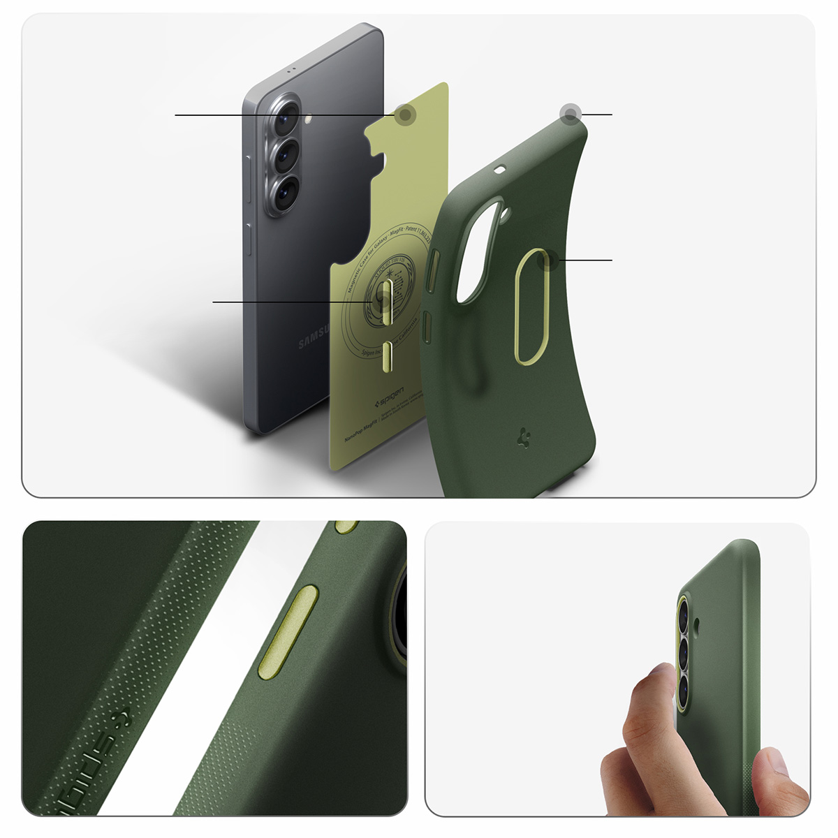 Etui Spigen Nano Pop Mag do MagSafe do Samsung Galaxy S26, zielone