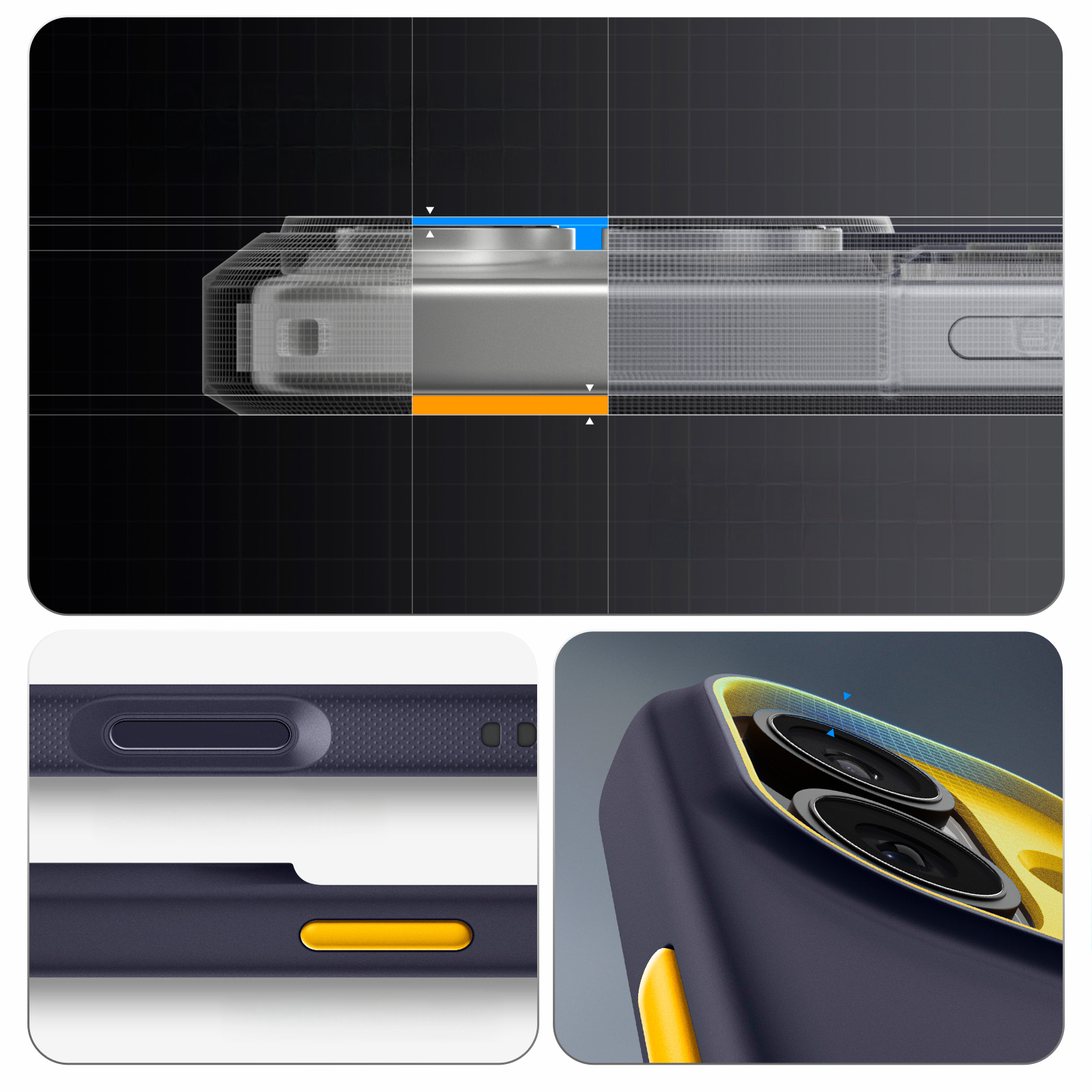 Etui Spigen Nano Pop Mag do MagSafe do Apple iPhone 17, granatowo-żółte
