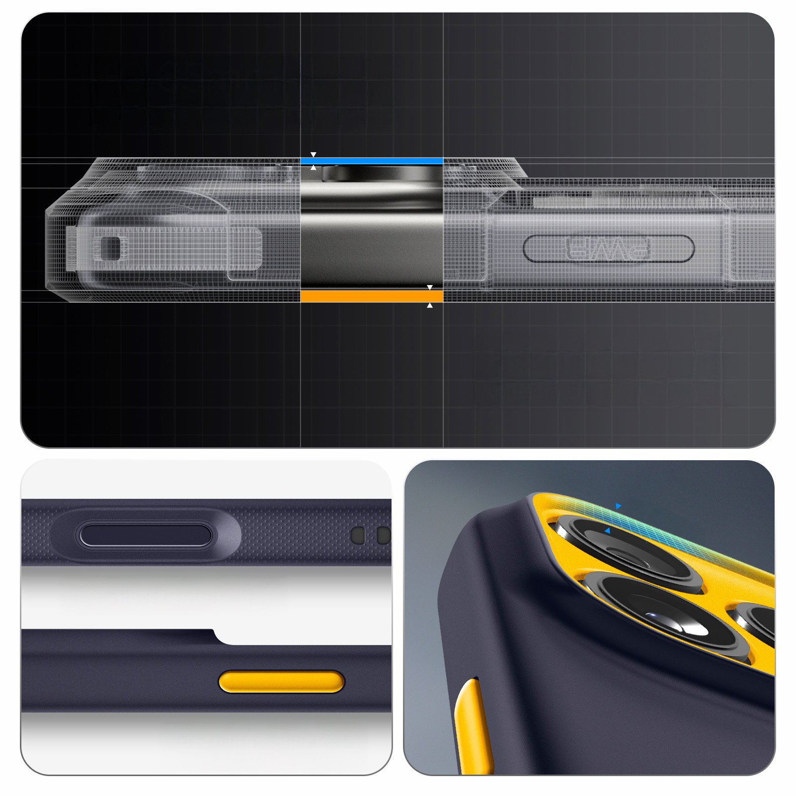 Etui Spigen Nano Pop Mag do MagSafe do Apple iPhone 17 Pro Max, granatowo-żółte