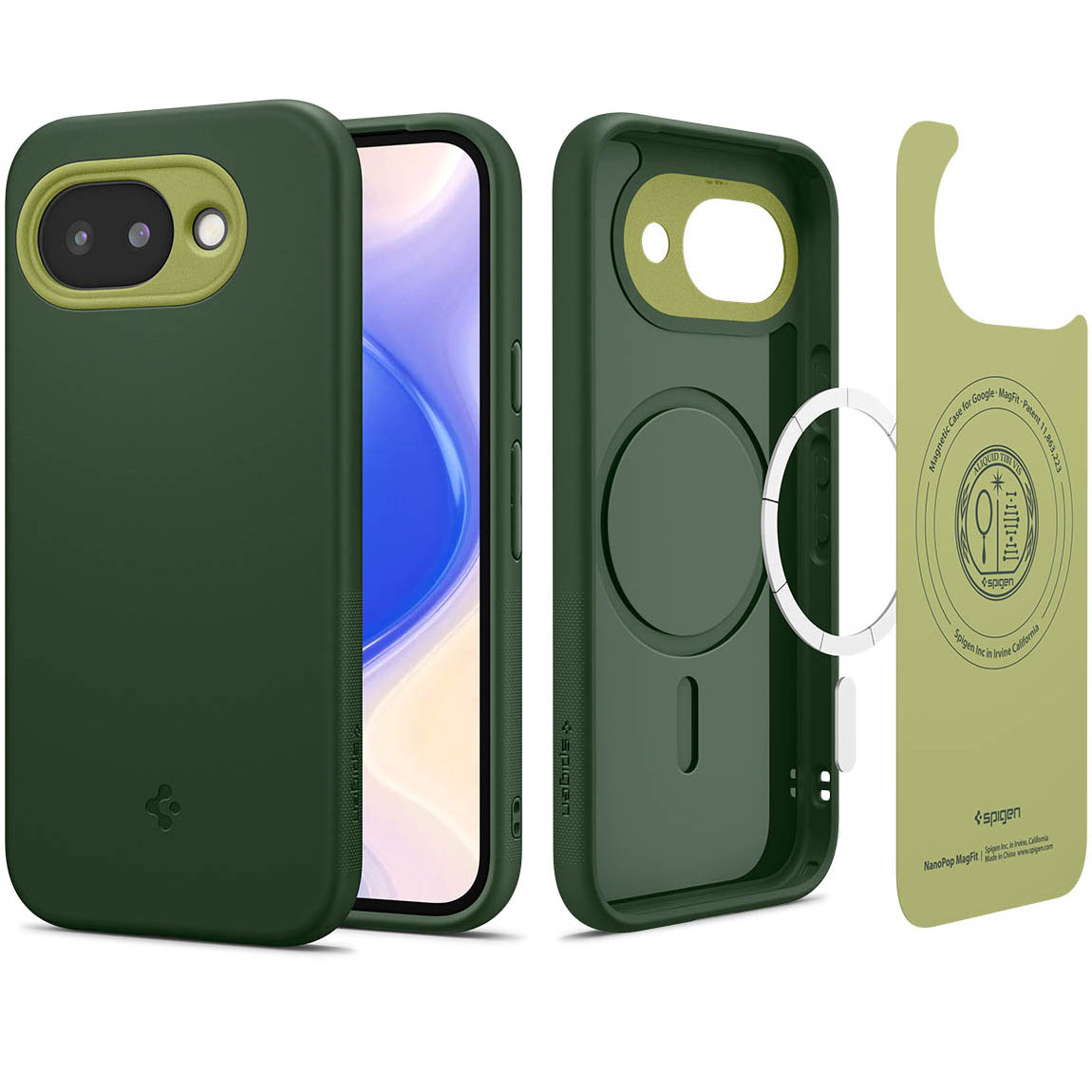 Etui Spigen Nano Pop Mag do MagSafe do Google Pixel 10a, zielone