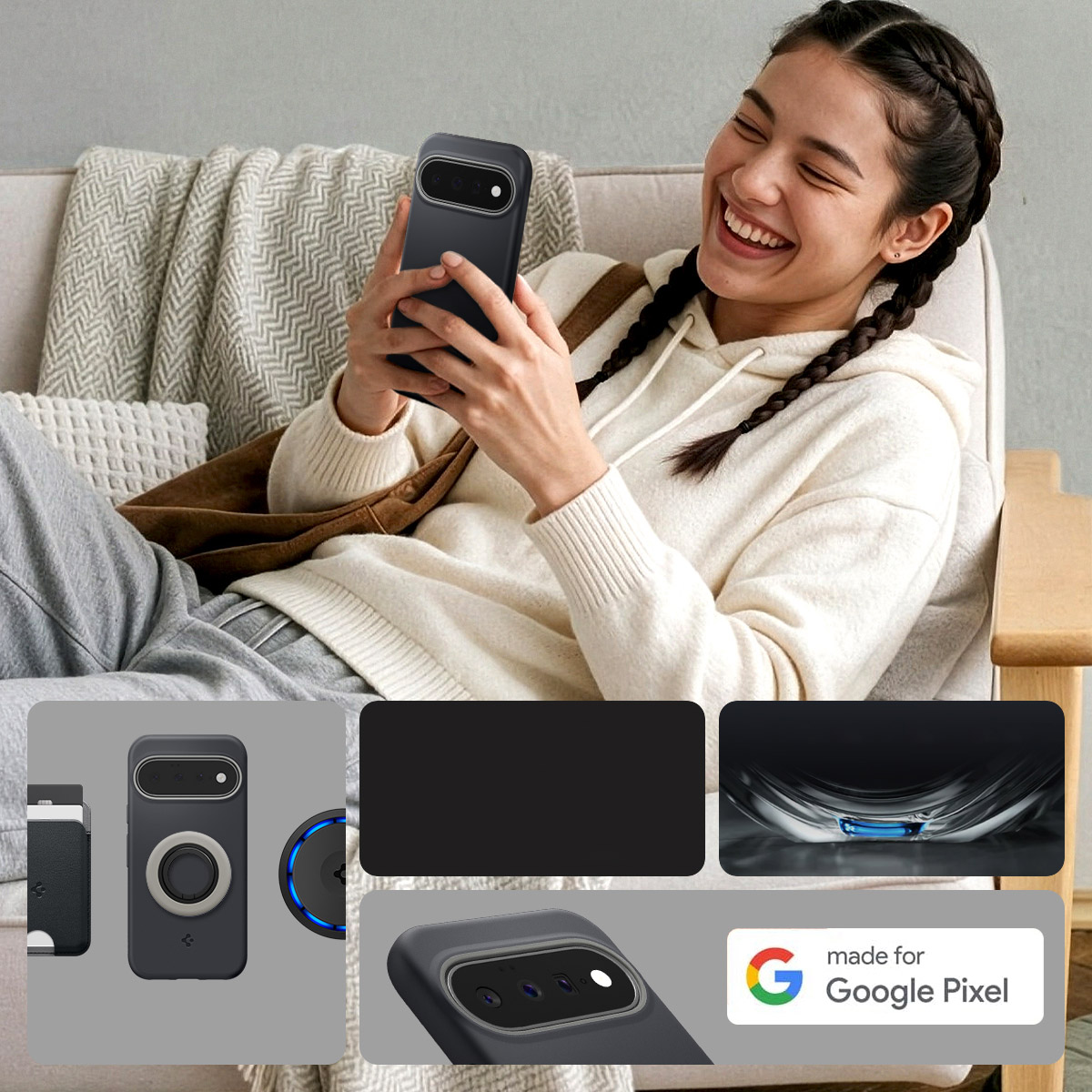 Etui Spigen Nano Pop Mag do MagSafe do Google Pixel 11, czarno-szare
