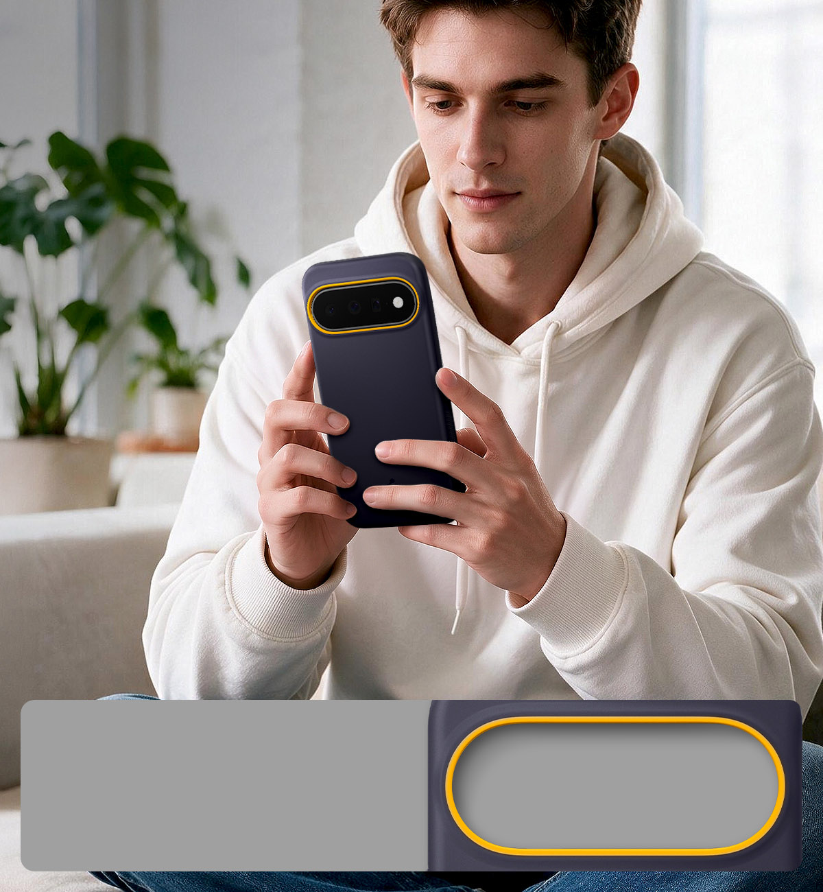 Etui Spigen Nano Pop Mag do MagSafe do Google Pixel 11, granatowo-żółte