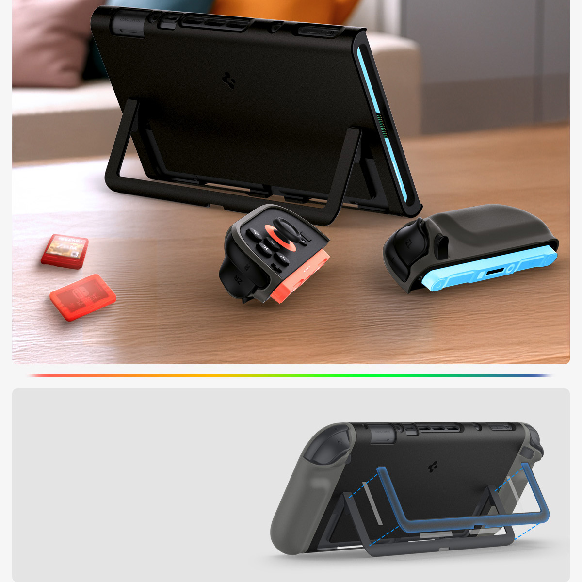 Etui Spigen Nano Pop V2 do Nintendo Switch 2, czarno-szare