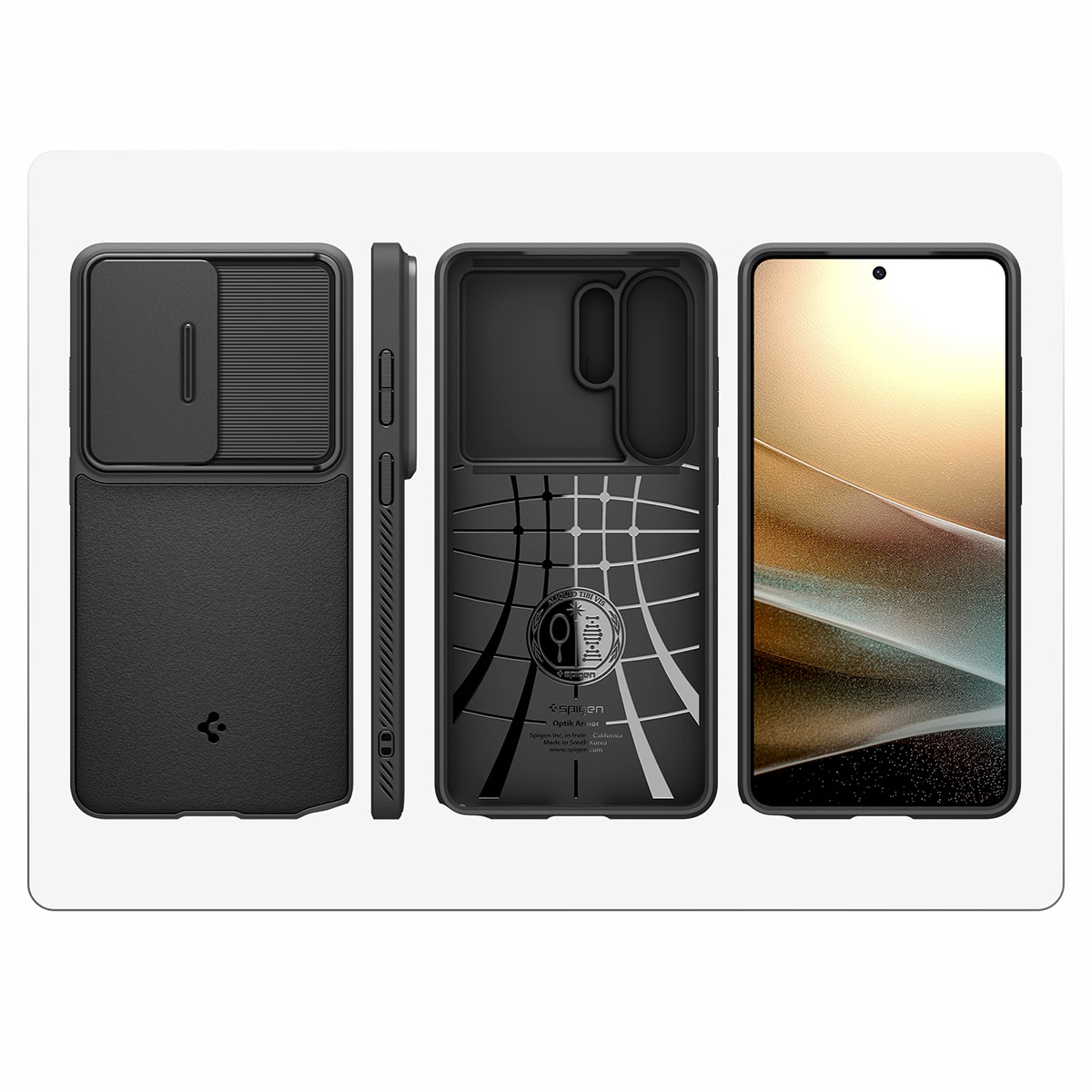 Etui z osłoną obiektywów Spigen Optik Armor do Samsung Galaxy S26 Ultra, czarne