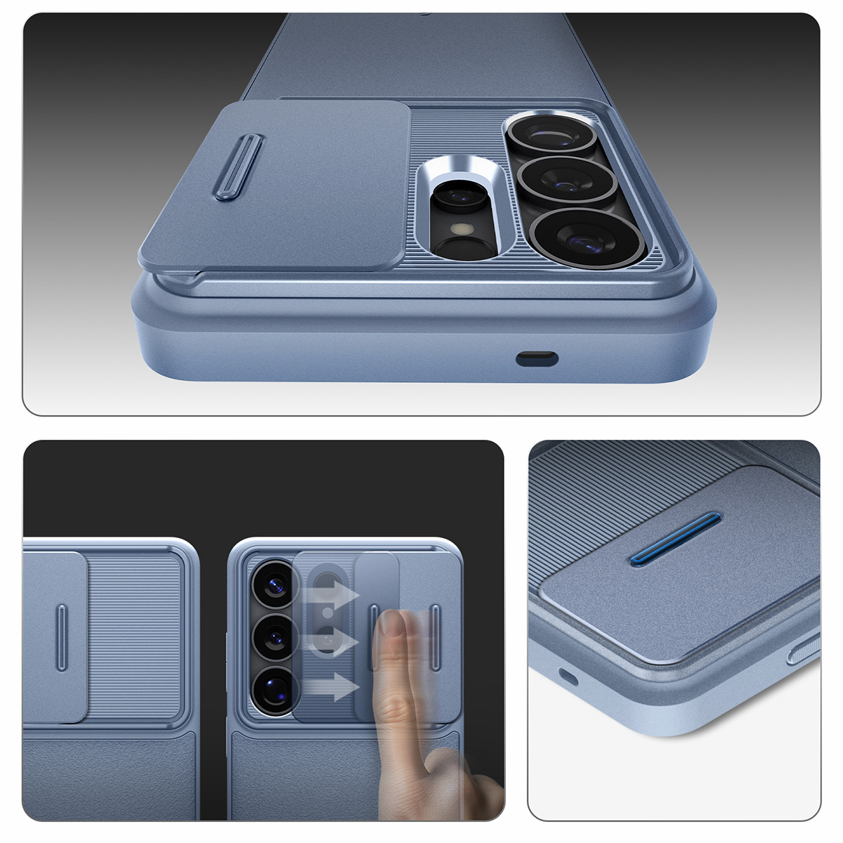 Etui z osłoną obiektywów Spigen Optik Armor do Samsung Galaxy S26 Ultra, niebieskie