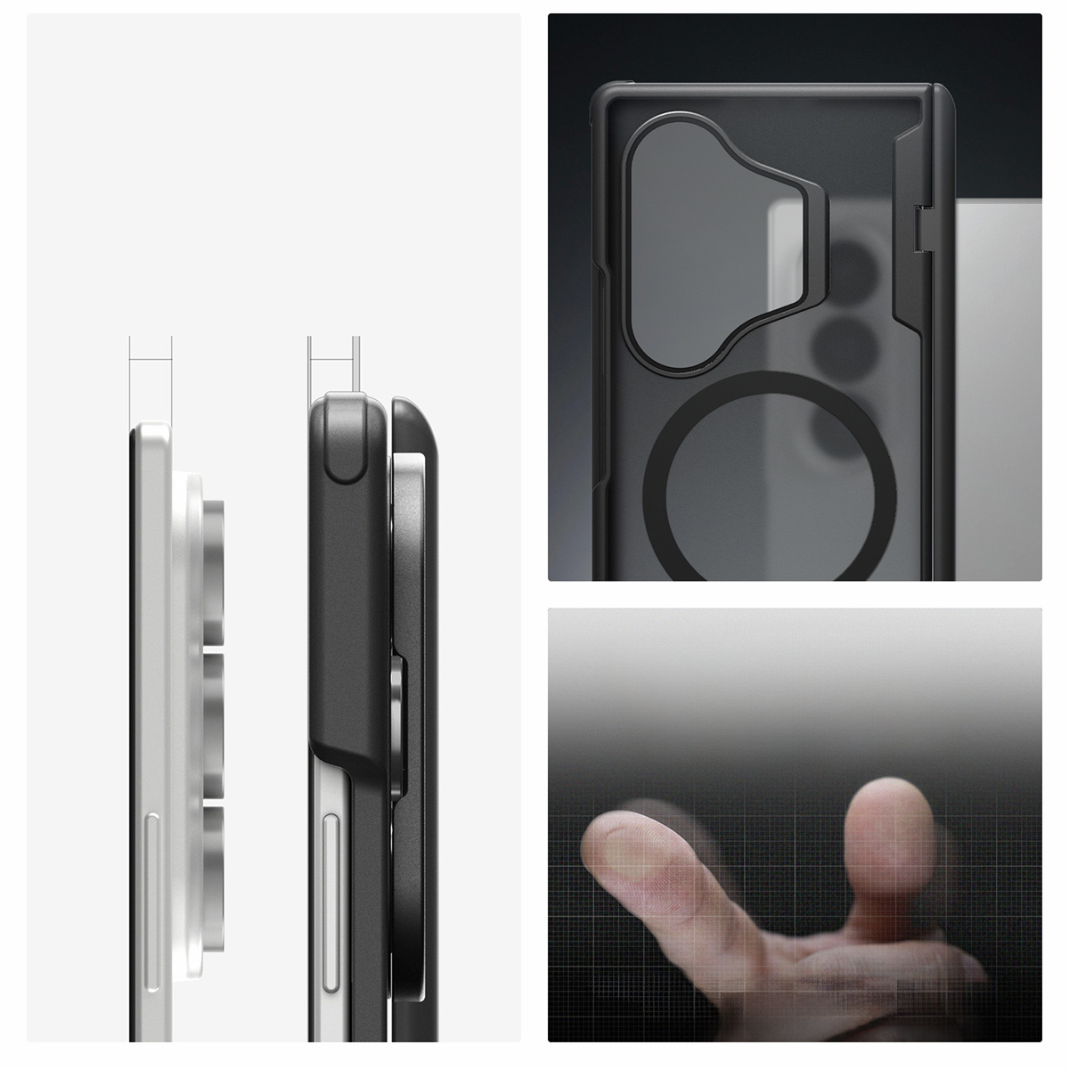 Etui Spigen Optik Armor Pro Mag MagSafe do Galaxy Z Fold8 Ultra, przydymione-czarne