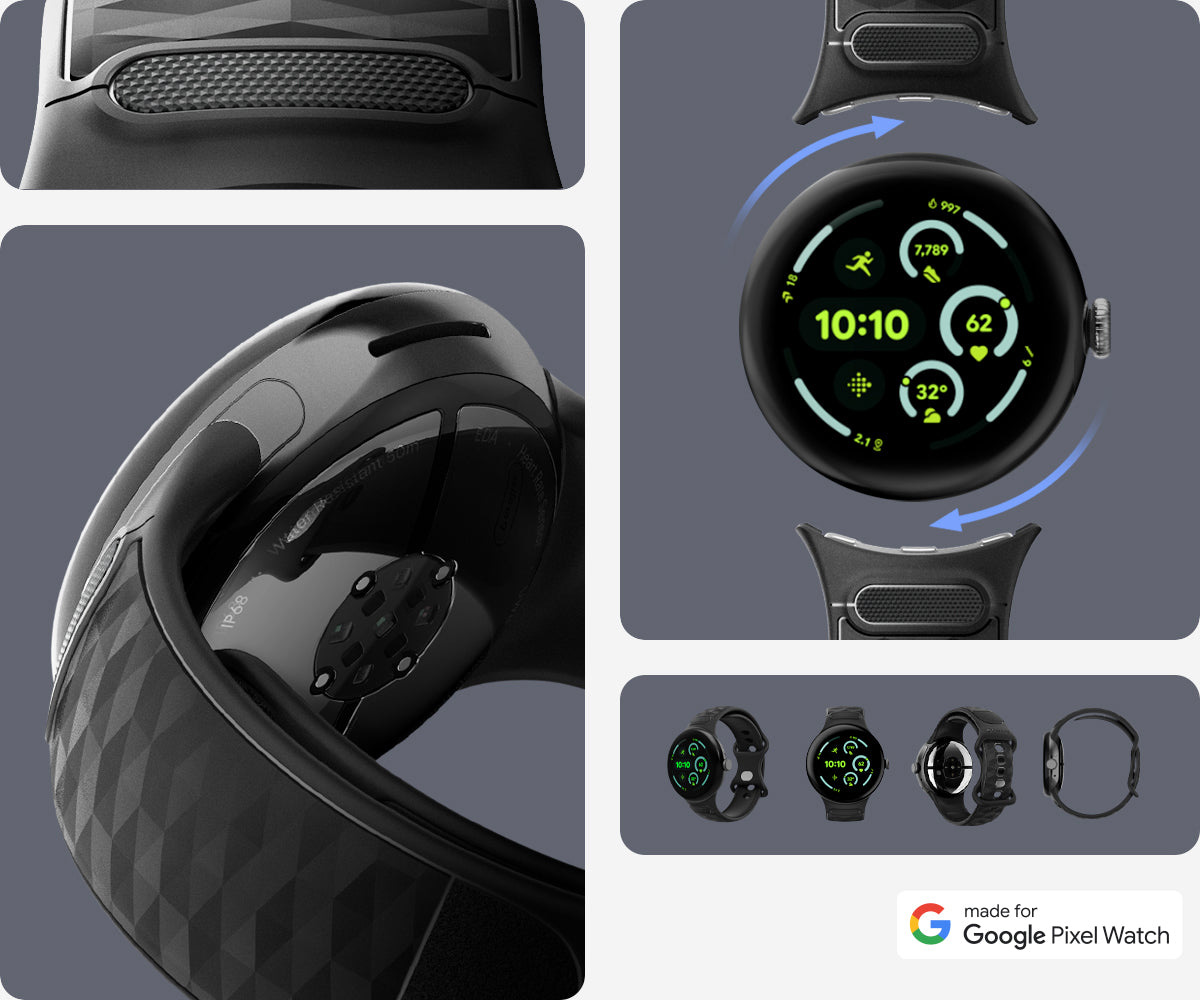 Pasek Spigen Parallax Band do Google Pixel Watch 5 (45mm) / 4 (45mm) / 3 (45mm), czarny