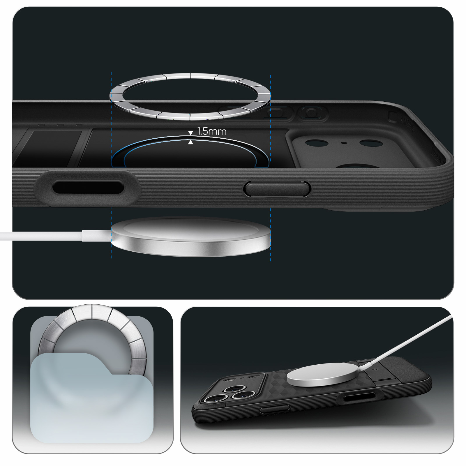 Etui Spigen Parallax S Mag MagSafe do Apple iPhone 17 Pro, czarne