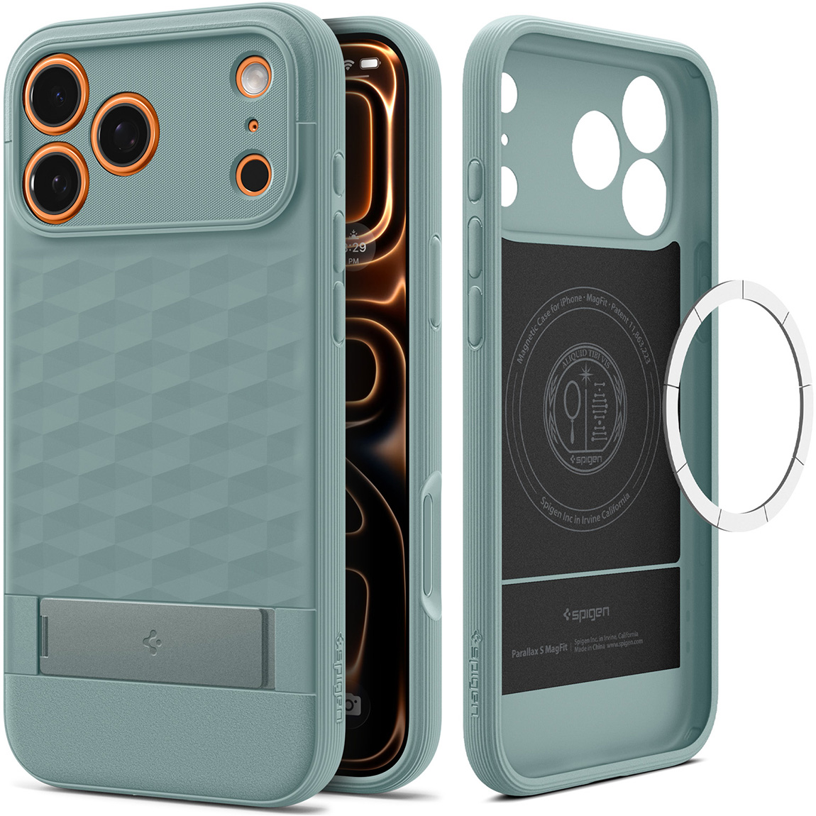 Etui Spigen Parallax S Mag MagSafe do Apple iPhone 17 Pro Max, zielone