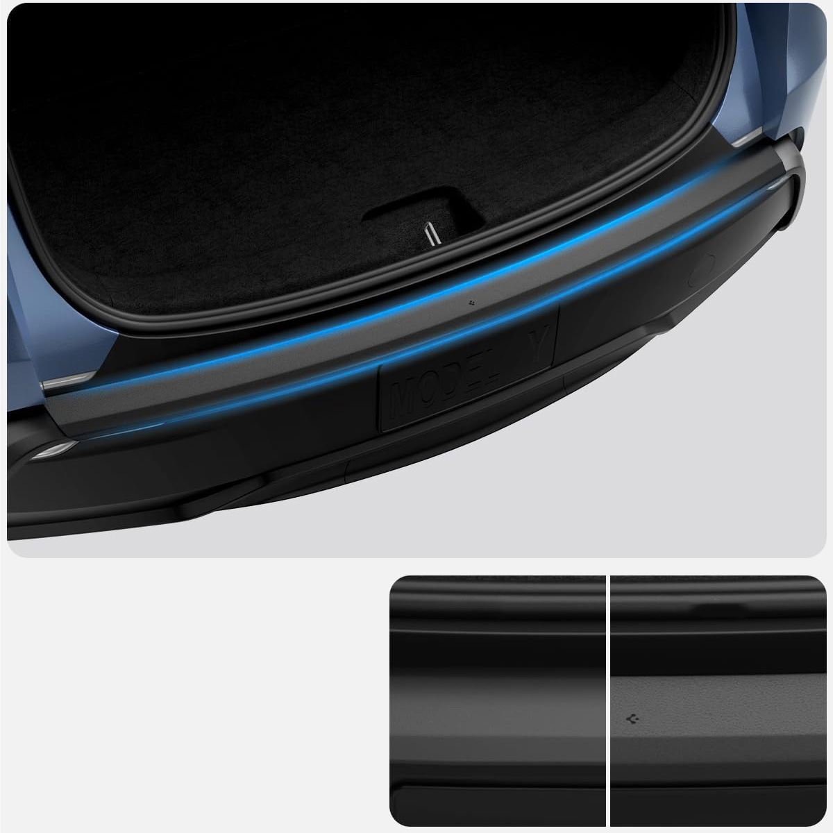 Osłona progu załadunkowego / na tylny zderzak do Tesla Model Y Juniper 2025-2026, Spigen Rear Bumper Protector, czarna