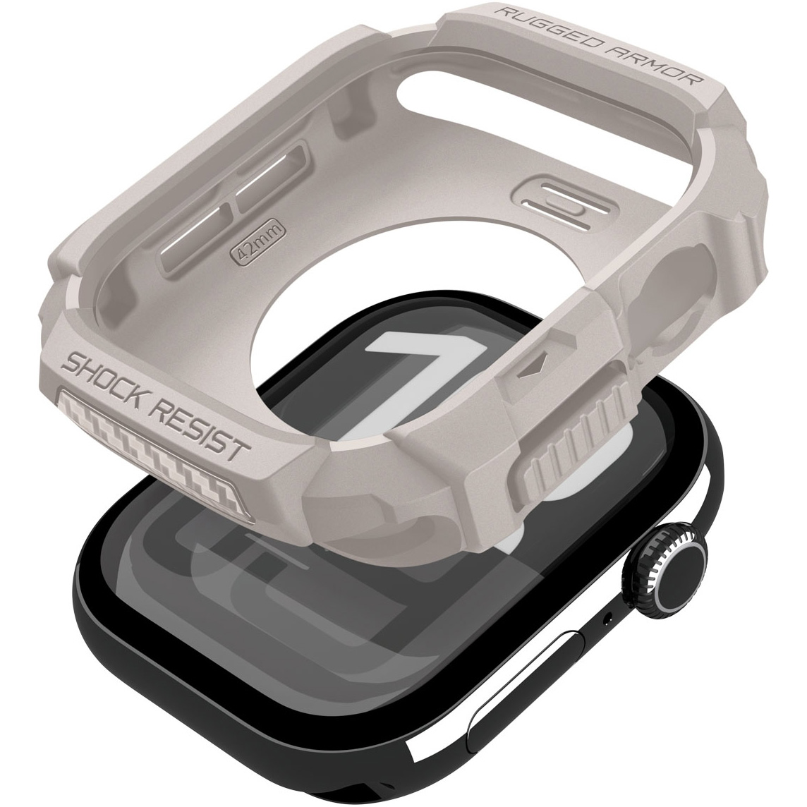 Etui Spigen Rugged Armor 2 do Apple Watch 11 / 10 42 mm, beżowe