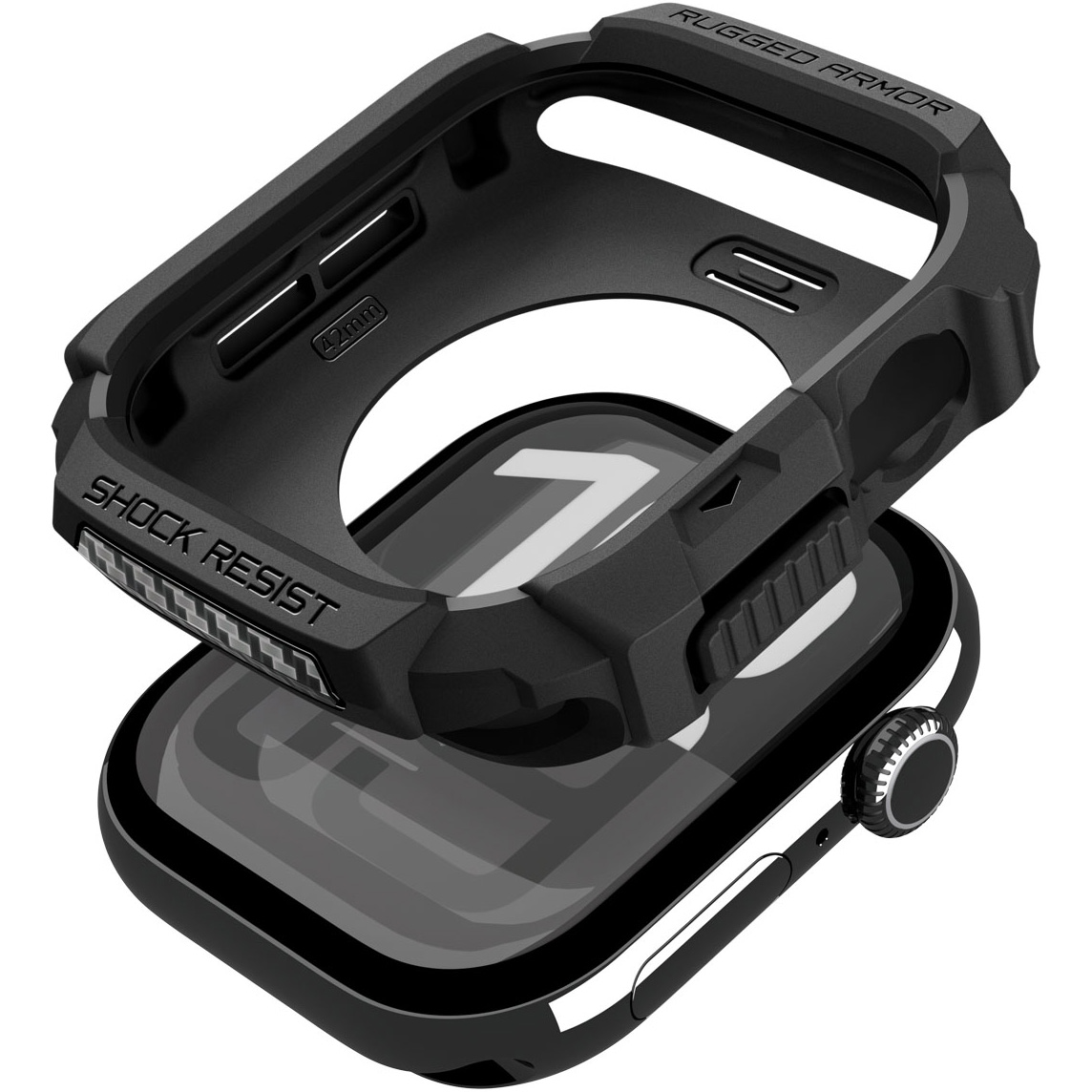 Etui Spigen Rugged Armor 2 do Apple Watch 11 / 10 42 mm, czarne