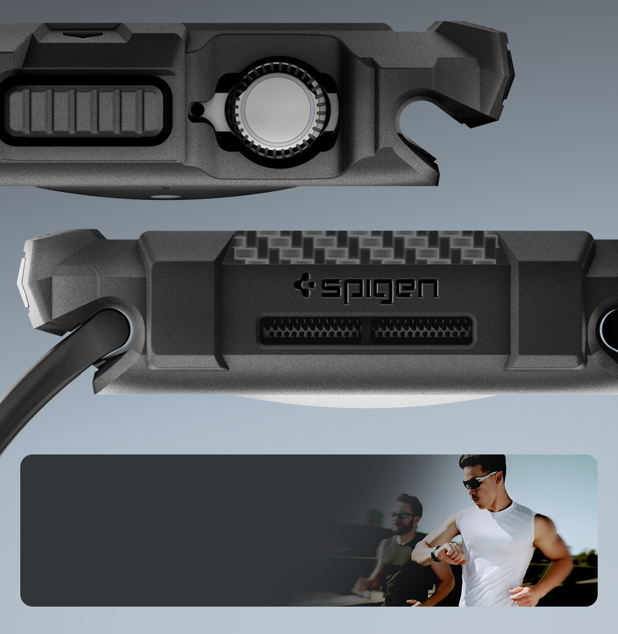 Etui Spigen Rugged Armor 2 do Apple Watch 11 / 10 46 mm, czarne