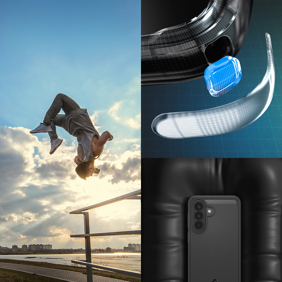 Etui Spigen Rugged Armor do Galaxy A57 5G, czarne