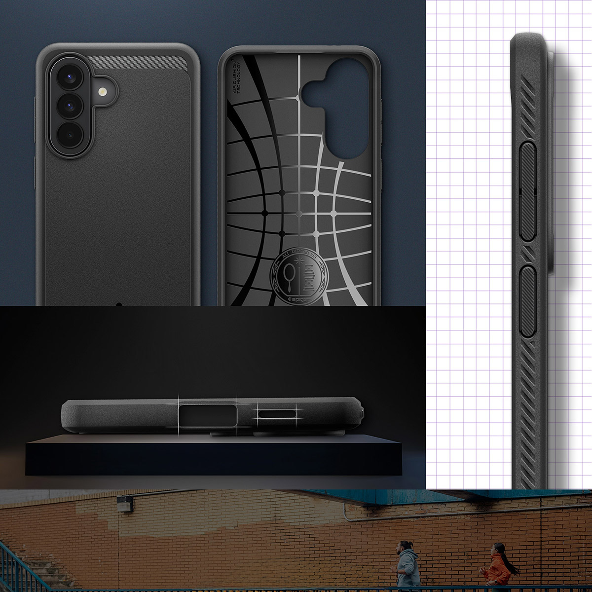 Etui Spigen Rugged Armor do Galaxy A57 5G, czarne