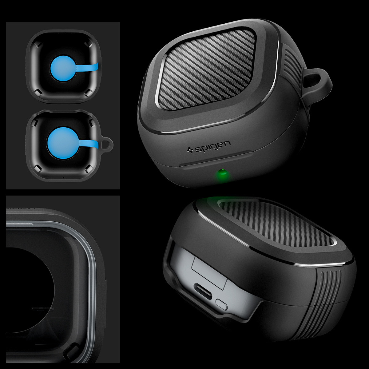 Etui Spigen Rugged Armor do Galaxy Buds 4 / 4 Pro, czarne 