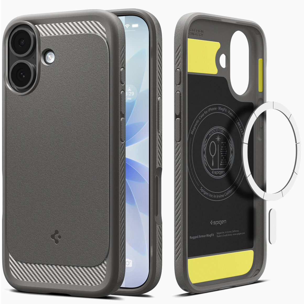 Etui Spigen Rugged Armor Mag z MagSafe do Apple iPhone 17, szare