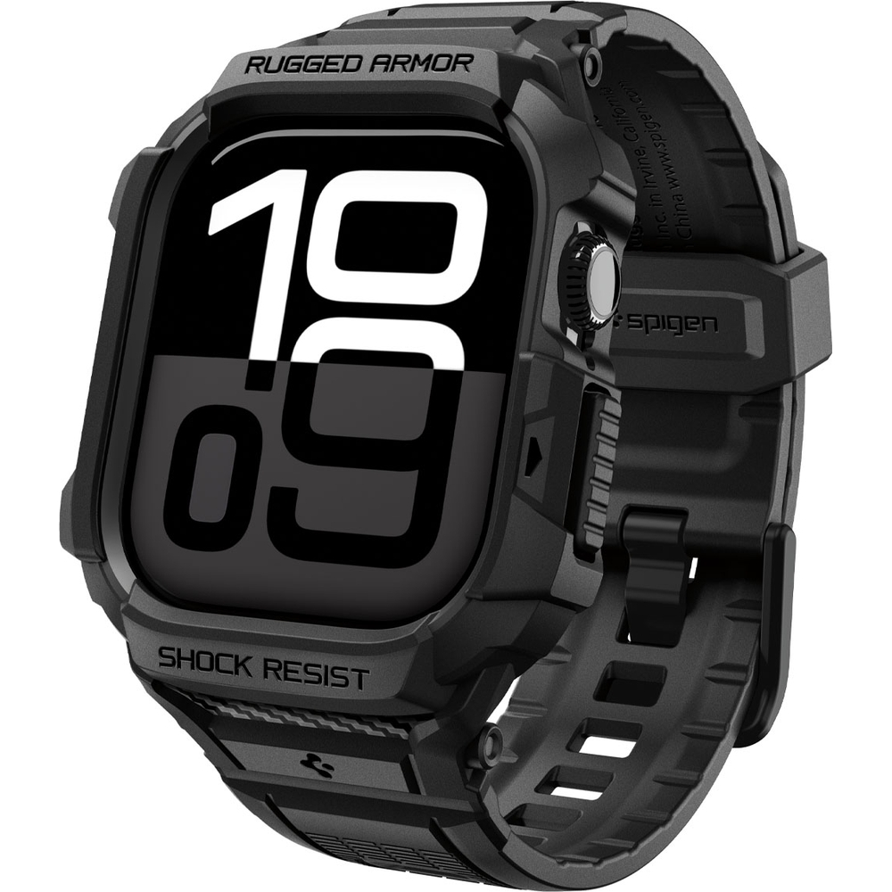 Etui z paskiem Spigen Rugged Armor Pro 2 do Apple Watch 11 / 10 (46 mm), czarne
