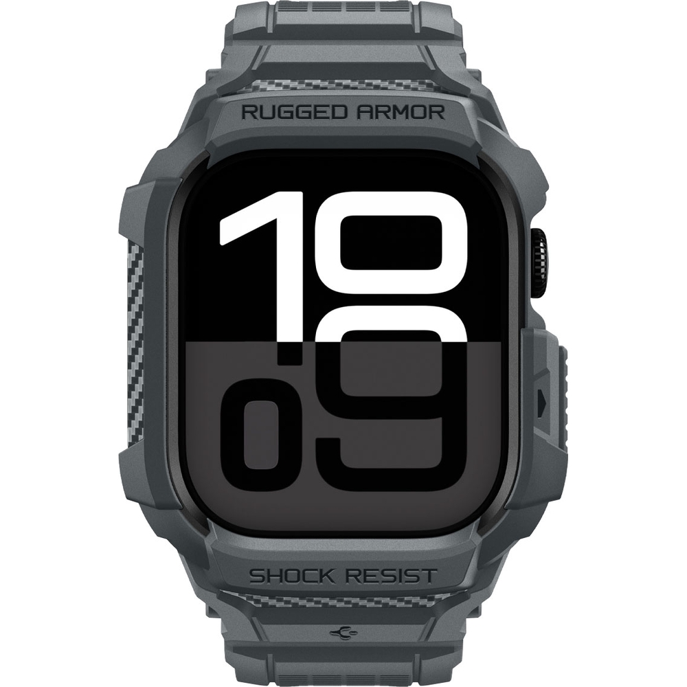 Etui z paskiem Spigen Rugged Armor Pro 2 do Apple Watch 11 / 10 (46 mm), szare