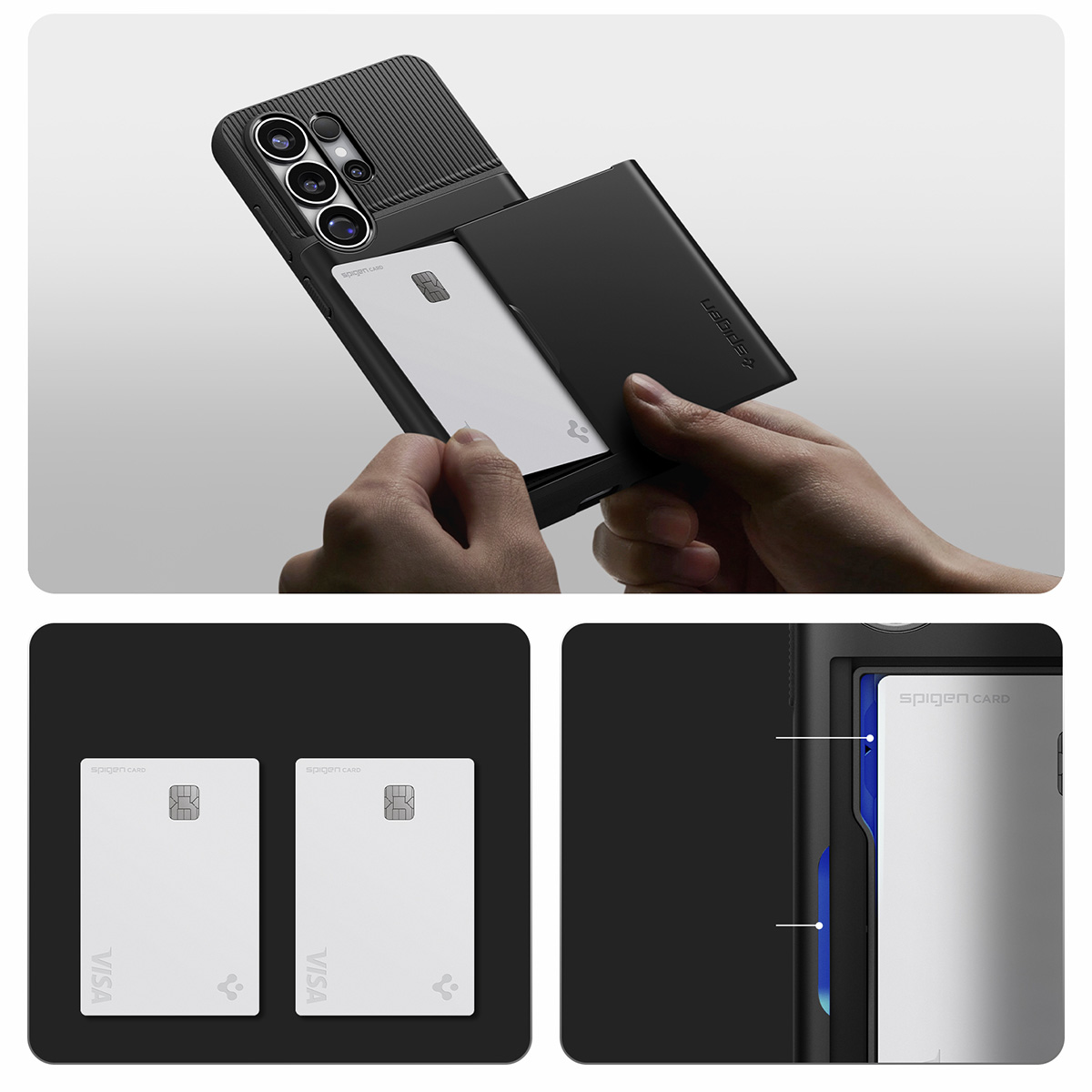 Etui ze schowkiem na karty Spigen Slim Armor CS do Samsung Galaxy S26 Ultra, czarne