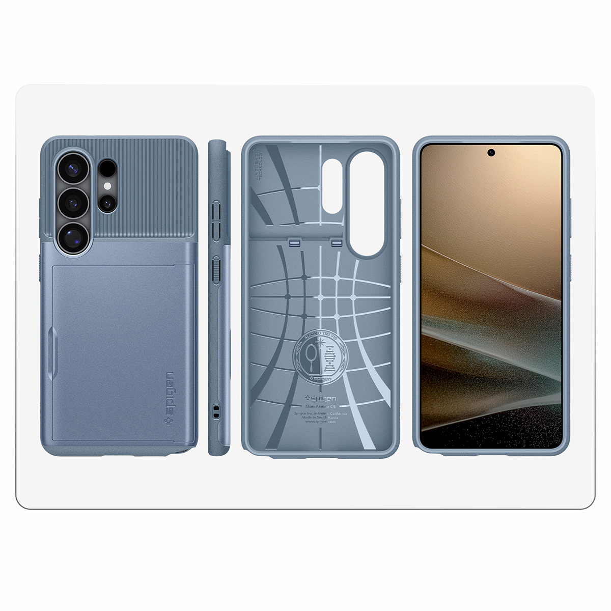 Etui ze schowkiem na karty Spigen Slim Armor CS do Samsung Galaxy S26 Ultra, niebieskie