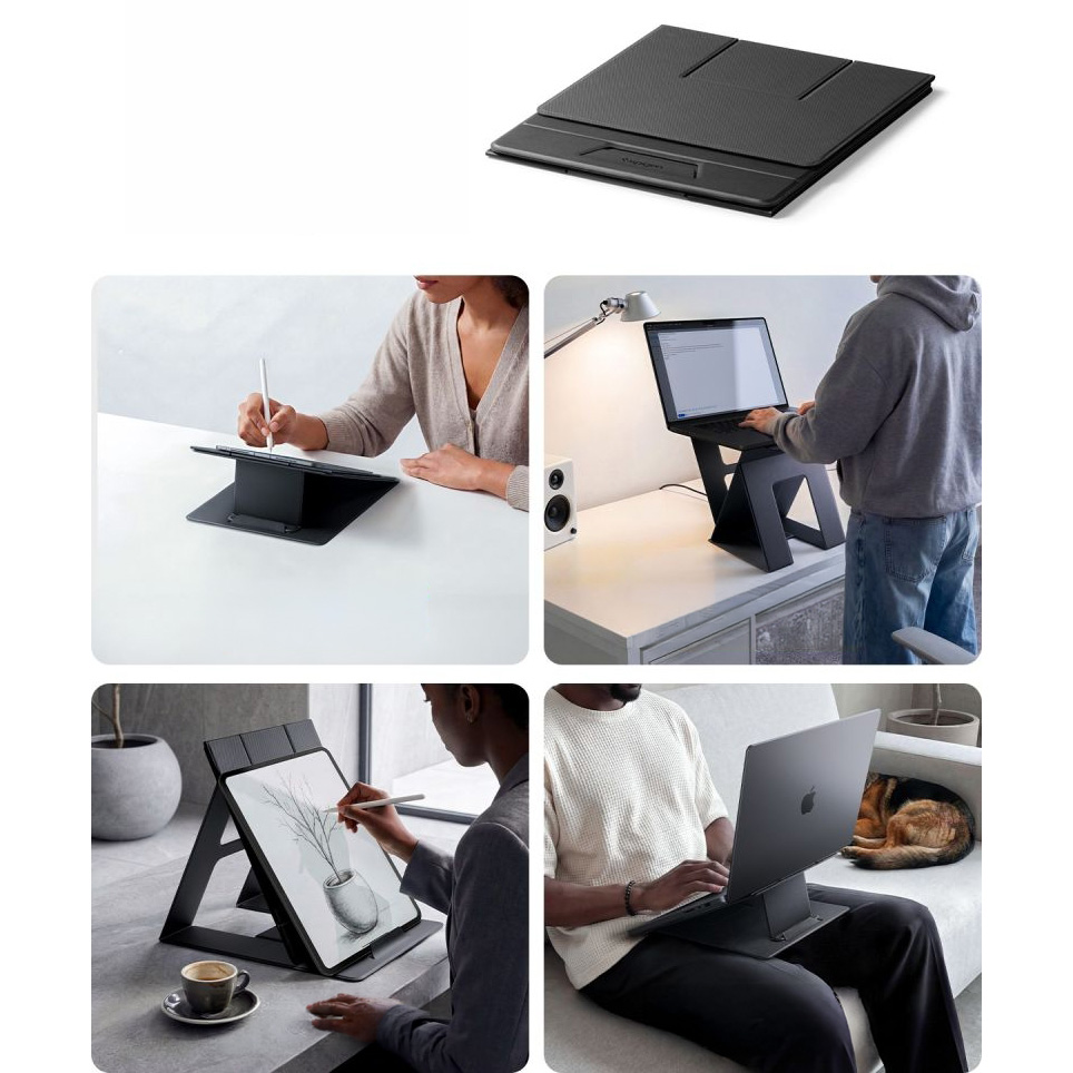 Antypoślizgowa podstawka pod laptopa Spigen Slim Fold LD201-S10, czarna