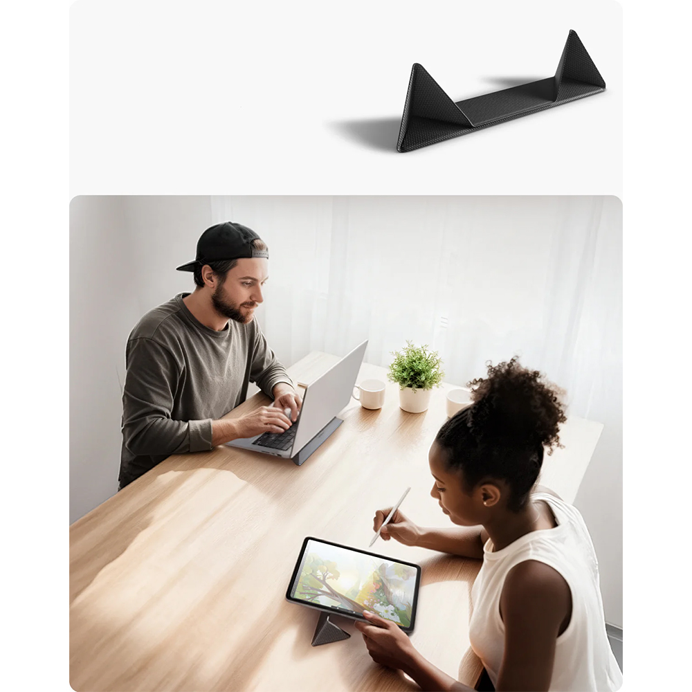 Spigen Slimfold LD201-S4, smukła mobilna podstawka, łatwa w transporcie, czarna
