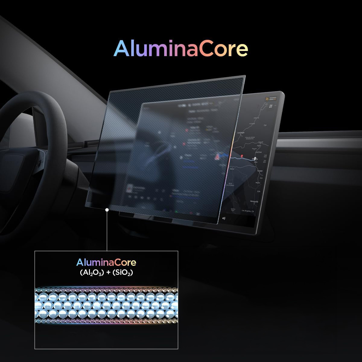 Szkło antyrefleksyjne Spigen Glas.tR EZ Fit AC 1-Pack do Tesla Model Y 2024-2026, czarna ramka