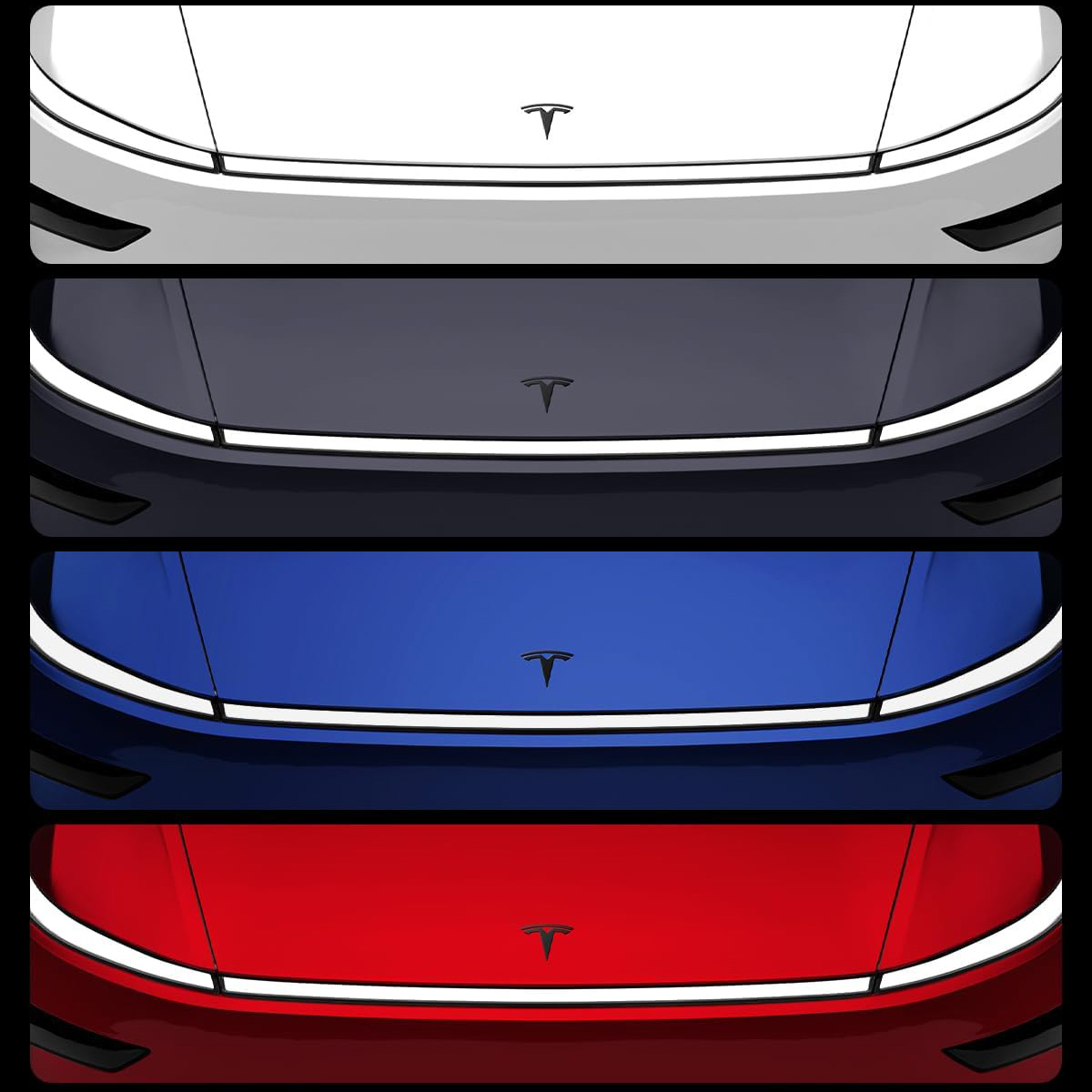 Osłona ochronna Spigen na emblemat/znaczek przedniej maski do Tesla Model 3 Highland 2024-25, czarna