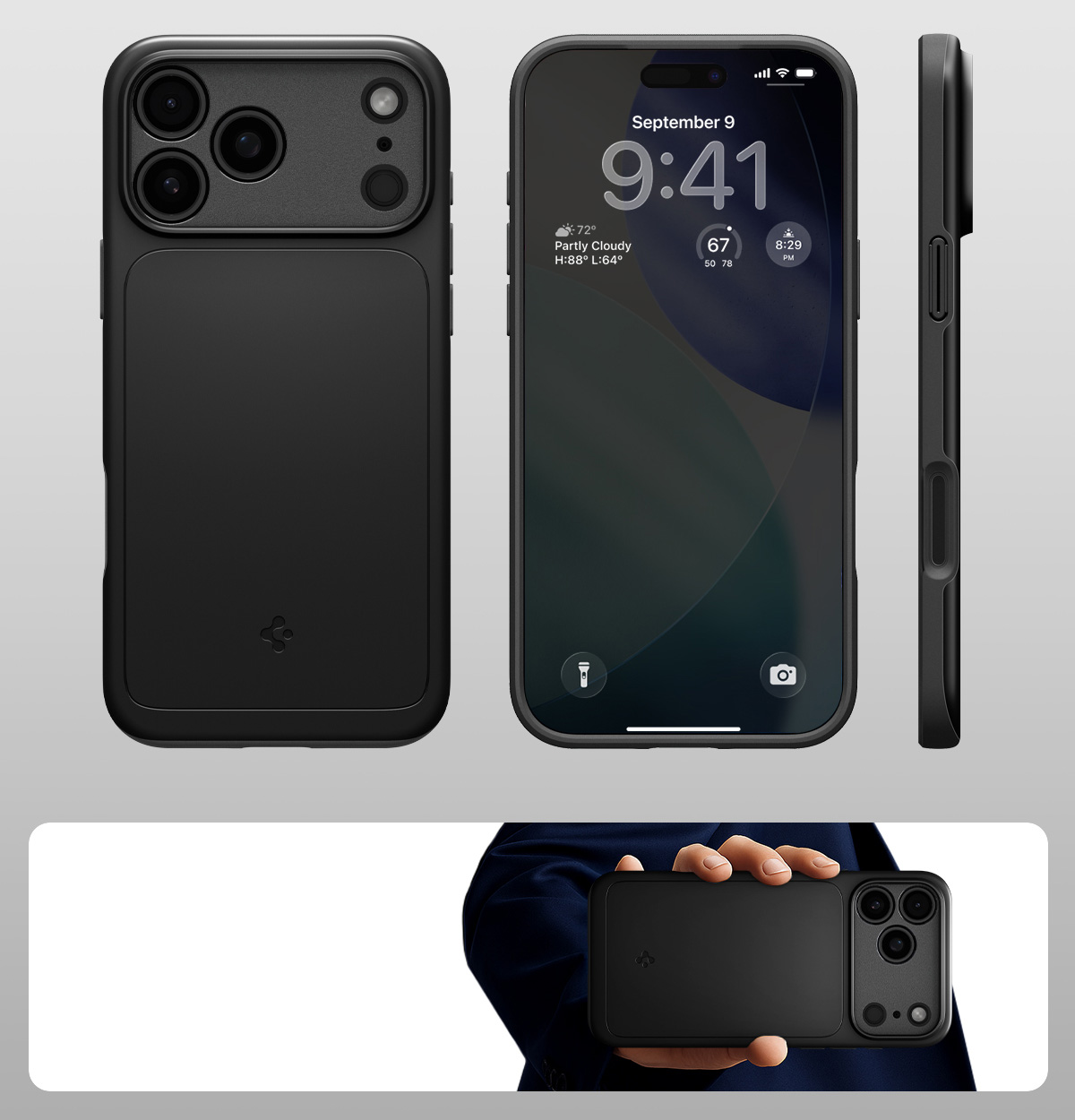 Etui Spigen Thin Fit Mag MagSafe do Apple iPhone 17 Pro Max, czarne