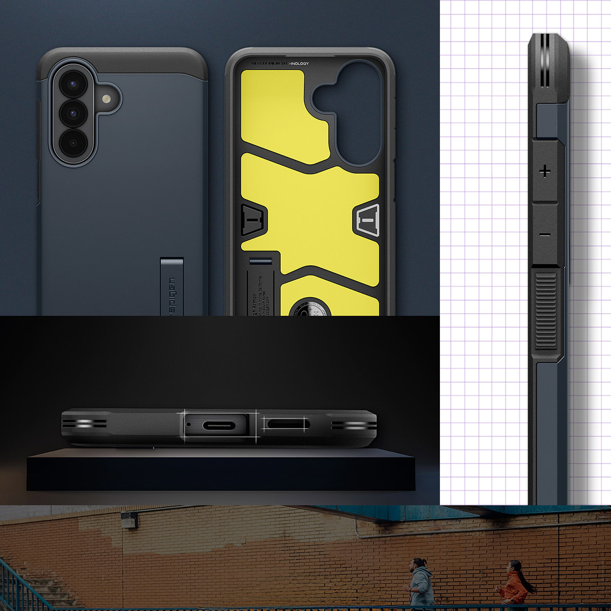 Etui Spigen Tough Armor do Samsung Galaxy A57 5G, granatowe
