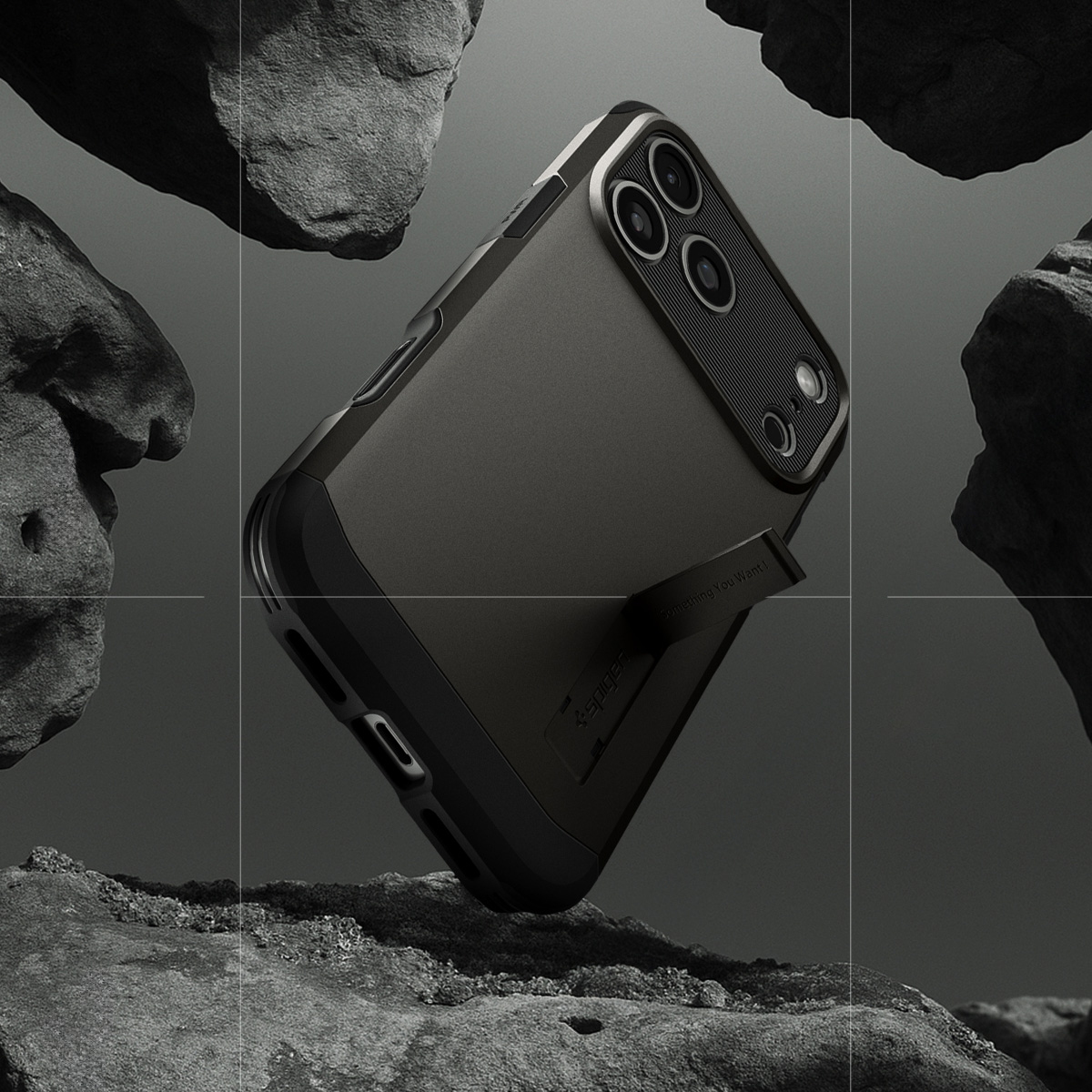 Etui z osłoną przycisku Spigen Tough Armor T Mag (CC) do MagSafe do Apple iPhone 17 Pro, stalowe